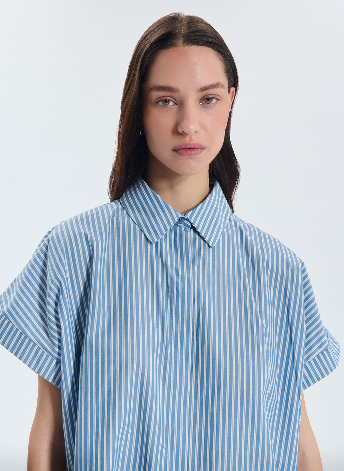 Oversize-Bluse aus Baumwolle ZAPA Blau