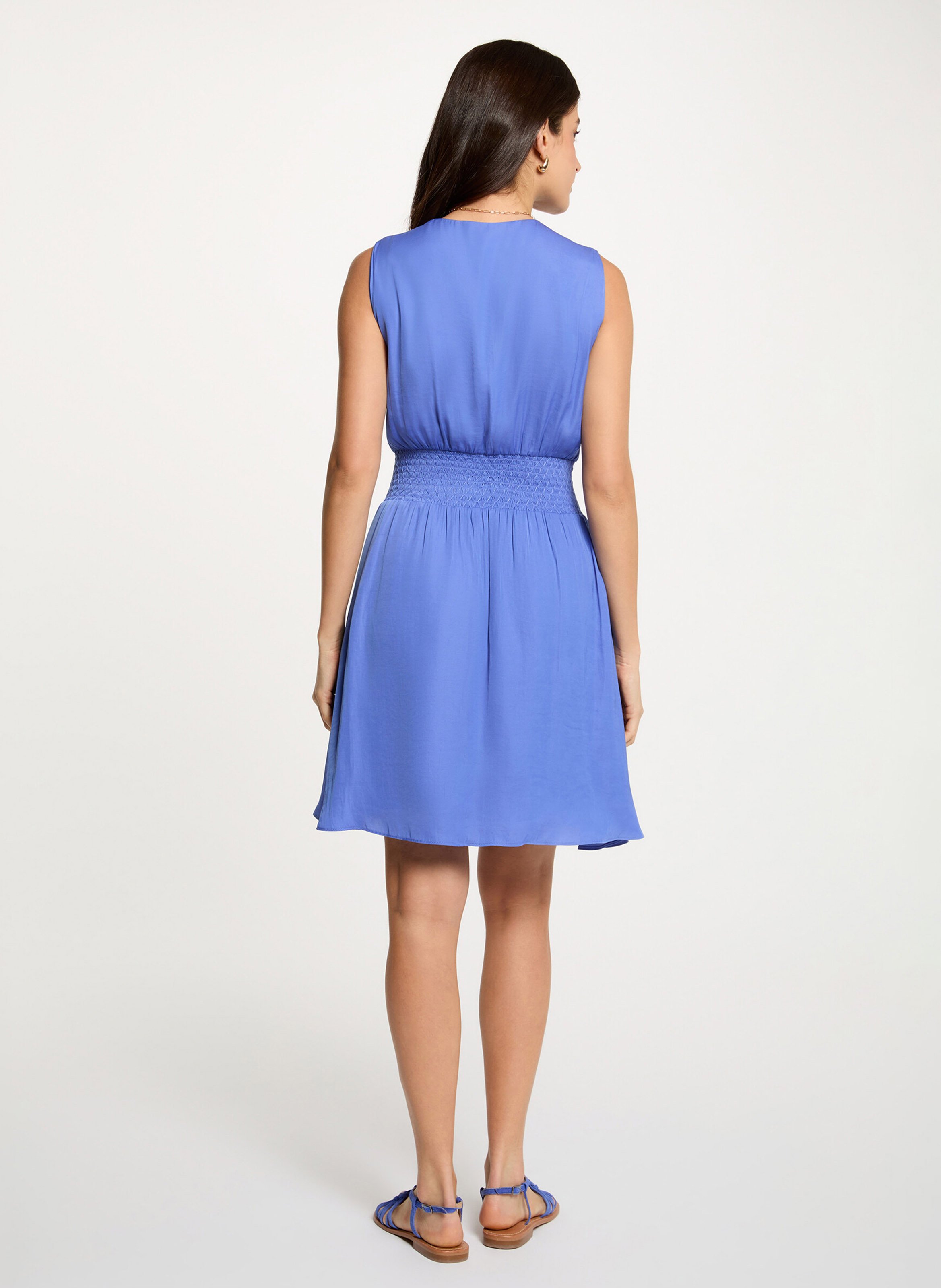 Short V-neck dress MORGAN Blue