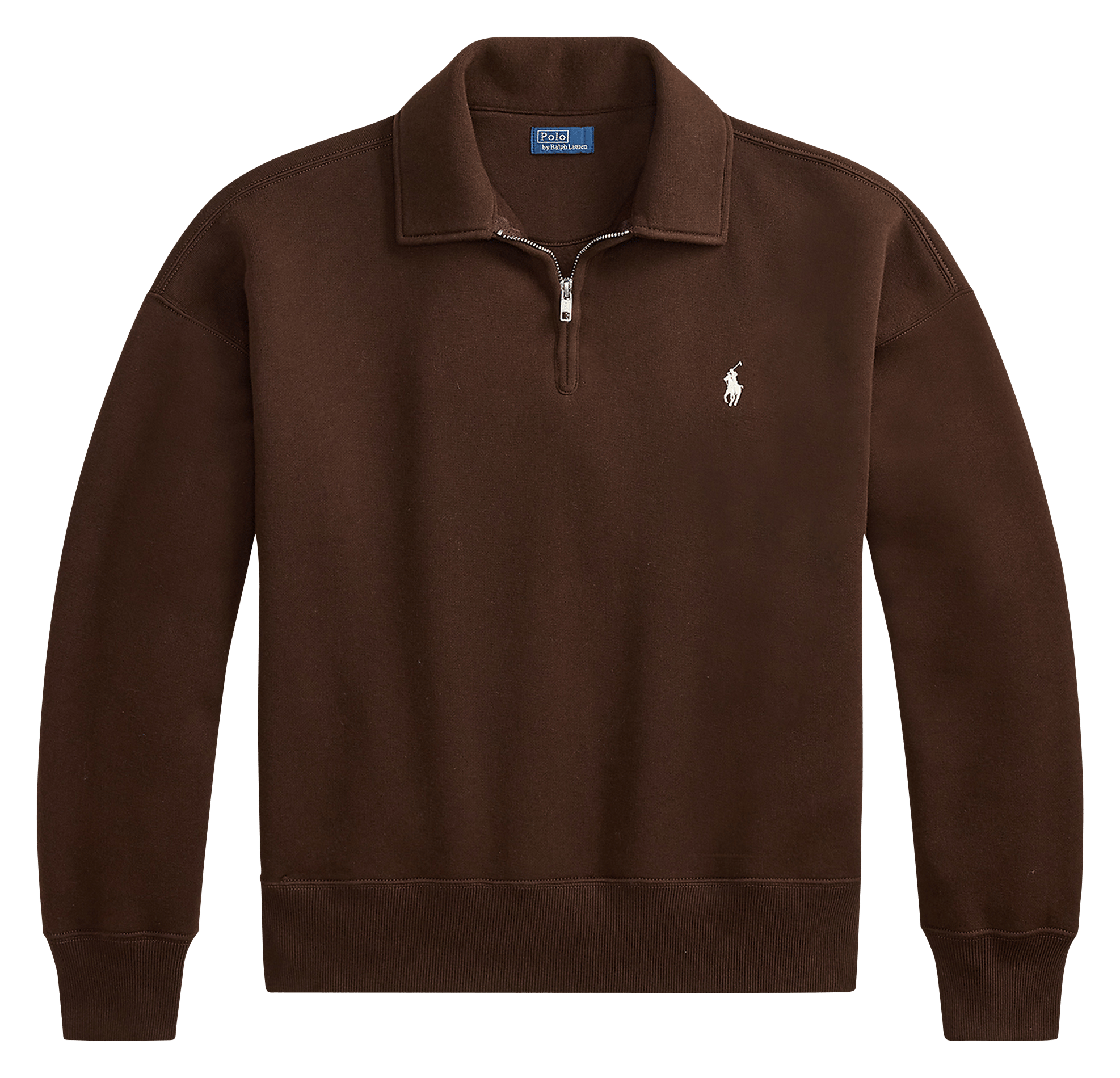 Oversized high-neck sweatshirt in blended cotton. | Brown POLO RALPH LAUREN Women