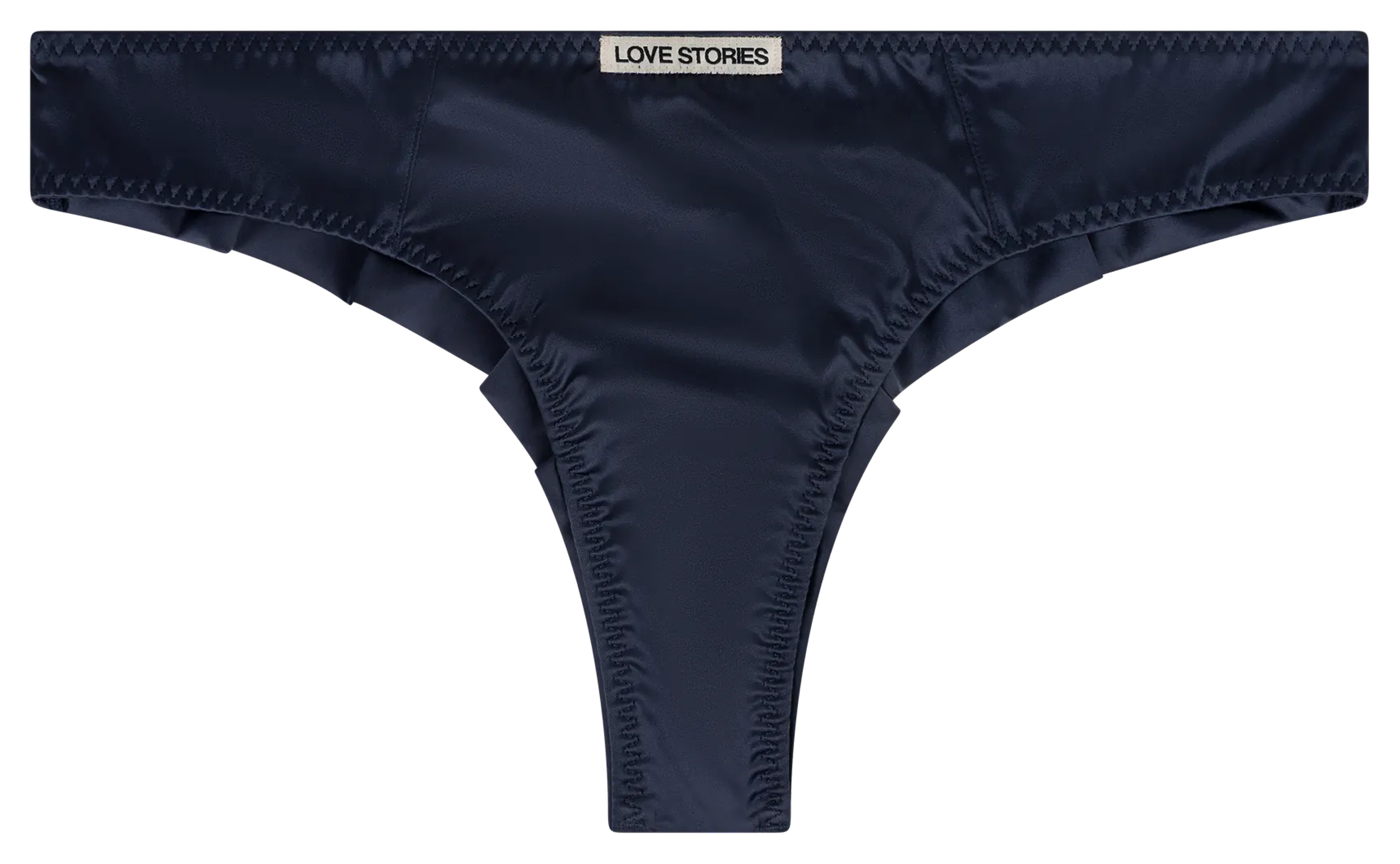Tanga uni satiné LOVE STORIES Bleu
