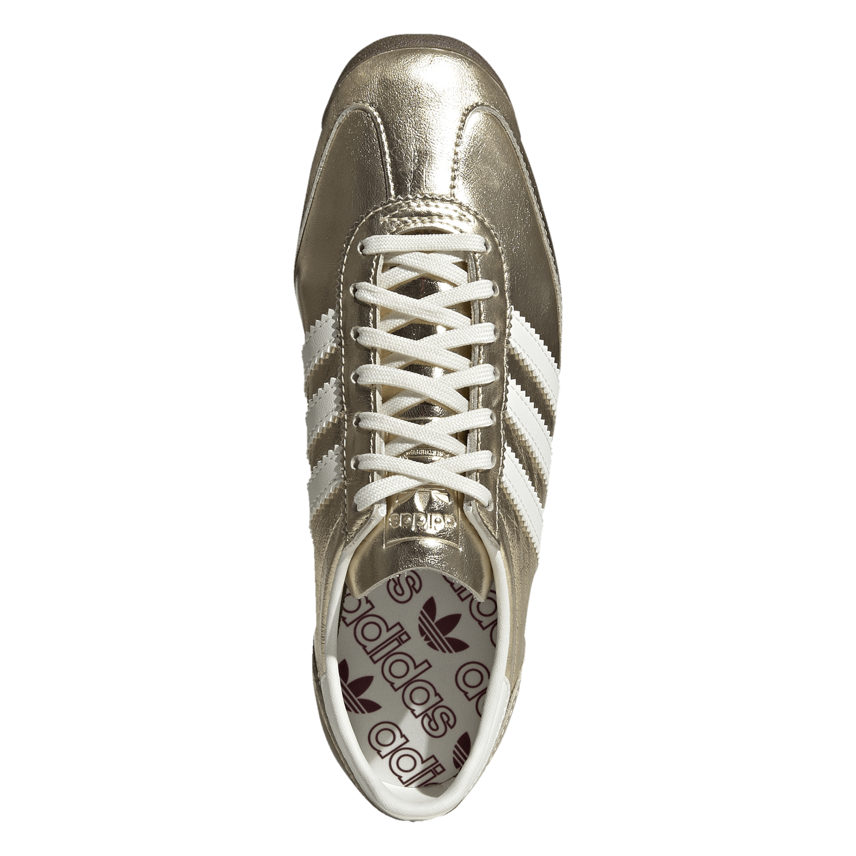 Contrasting leather-effect low-top sneakers ADIDAS Golden