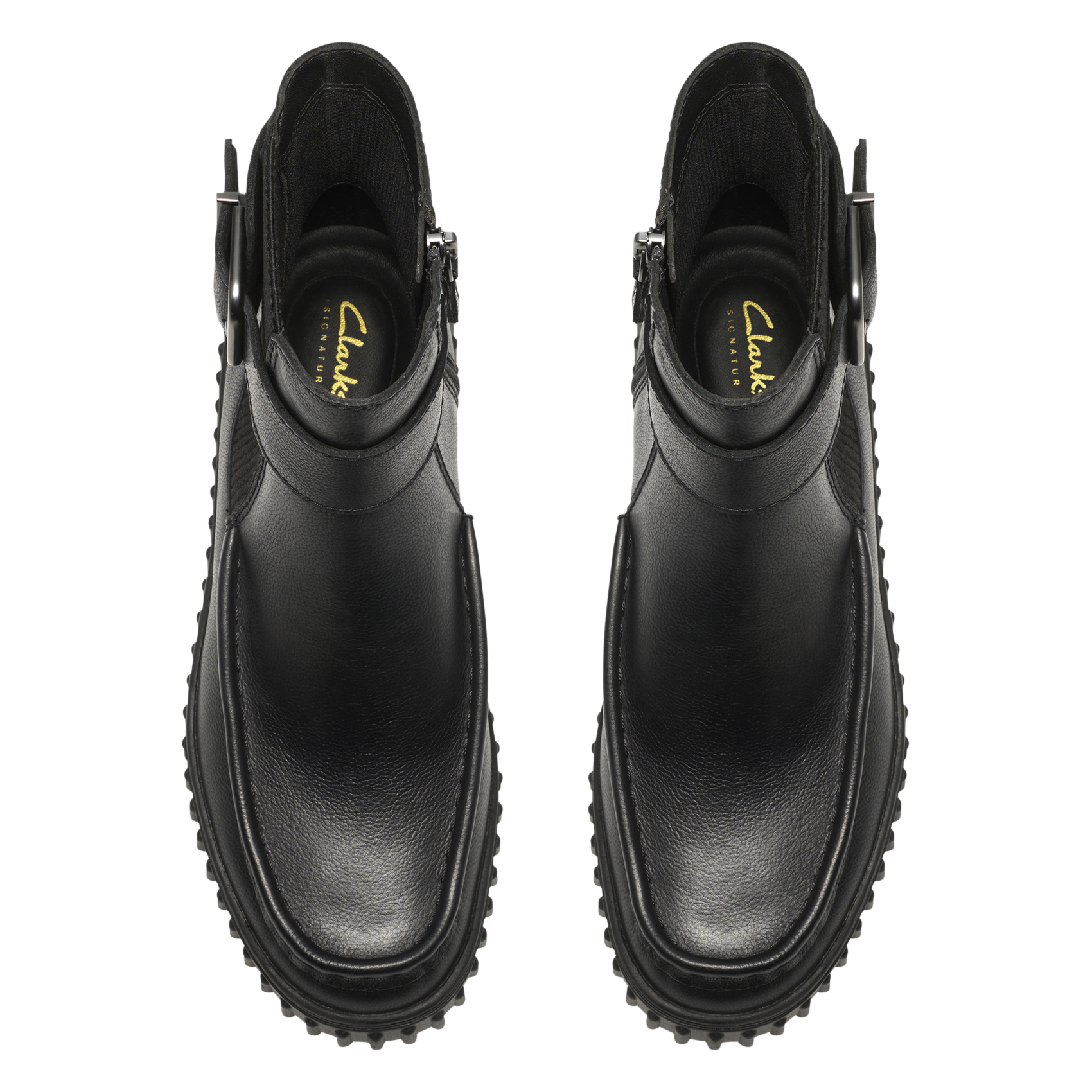 Buckled leather mid-calf boots CLARKS Black