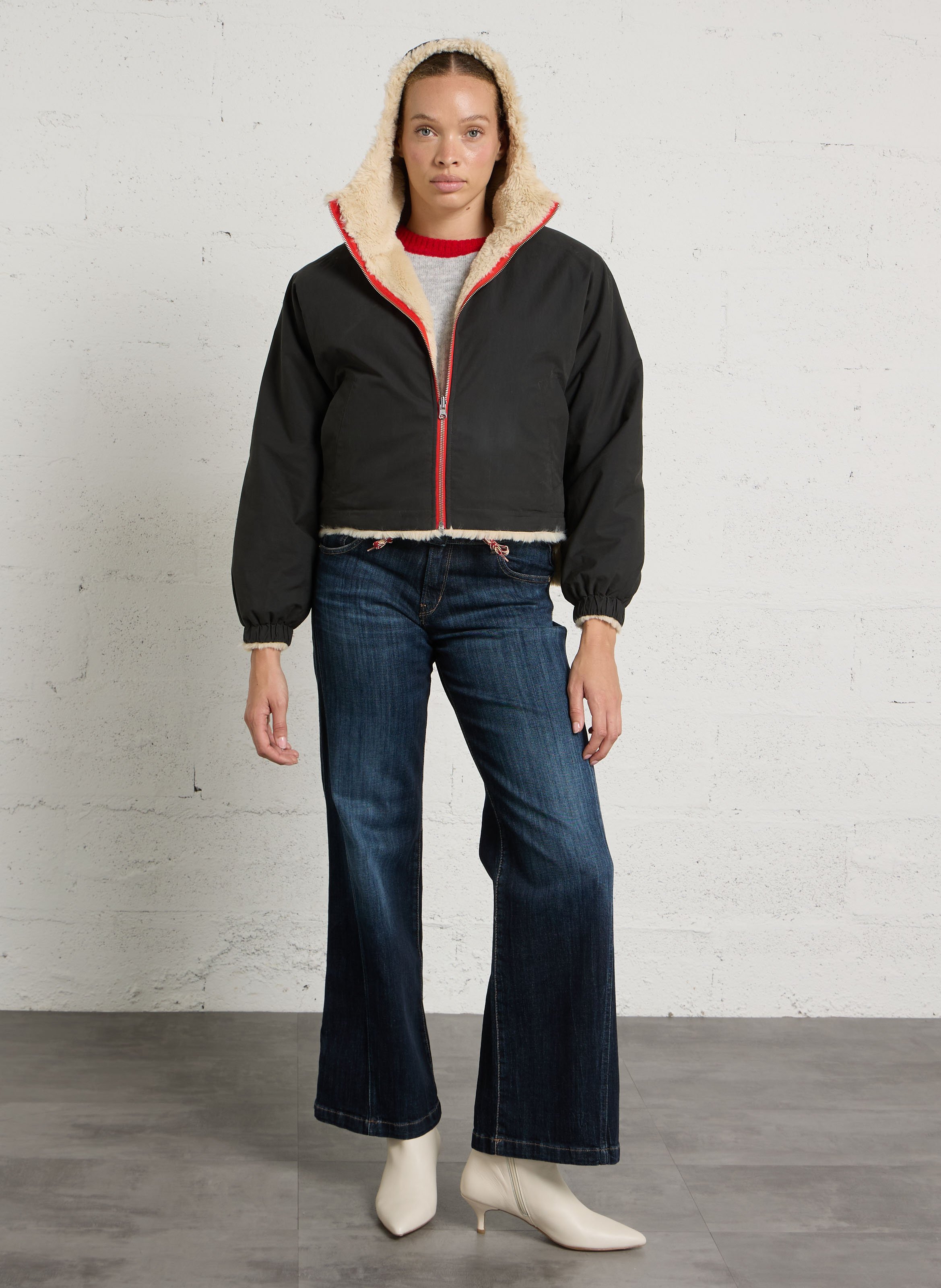 Reversible jacket with high neck BELLEROSE Black