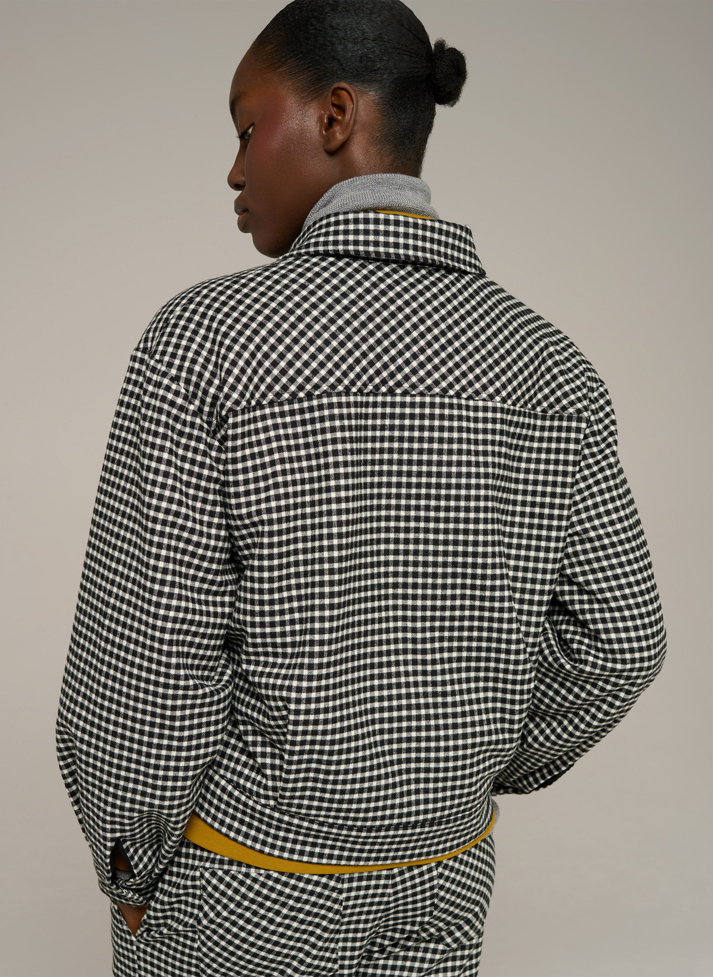 Veste droite boutonnée à motifs COTELAC ACOTE Noir