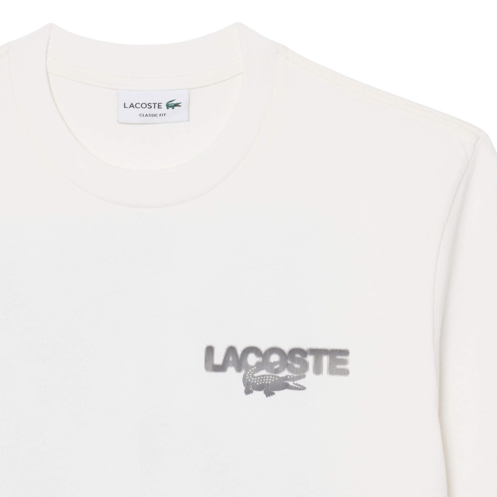 Gerade geschnittenes Baumwoll-T-Shirt mit Print LACOSTE Grau