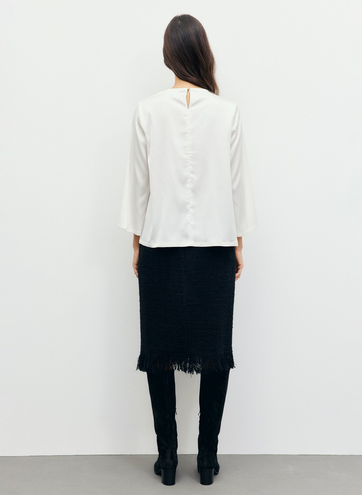 Blouse droite manches 3/4 unie GERARD DAREL Beige