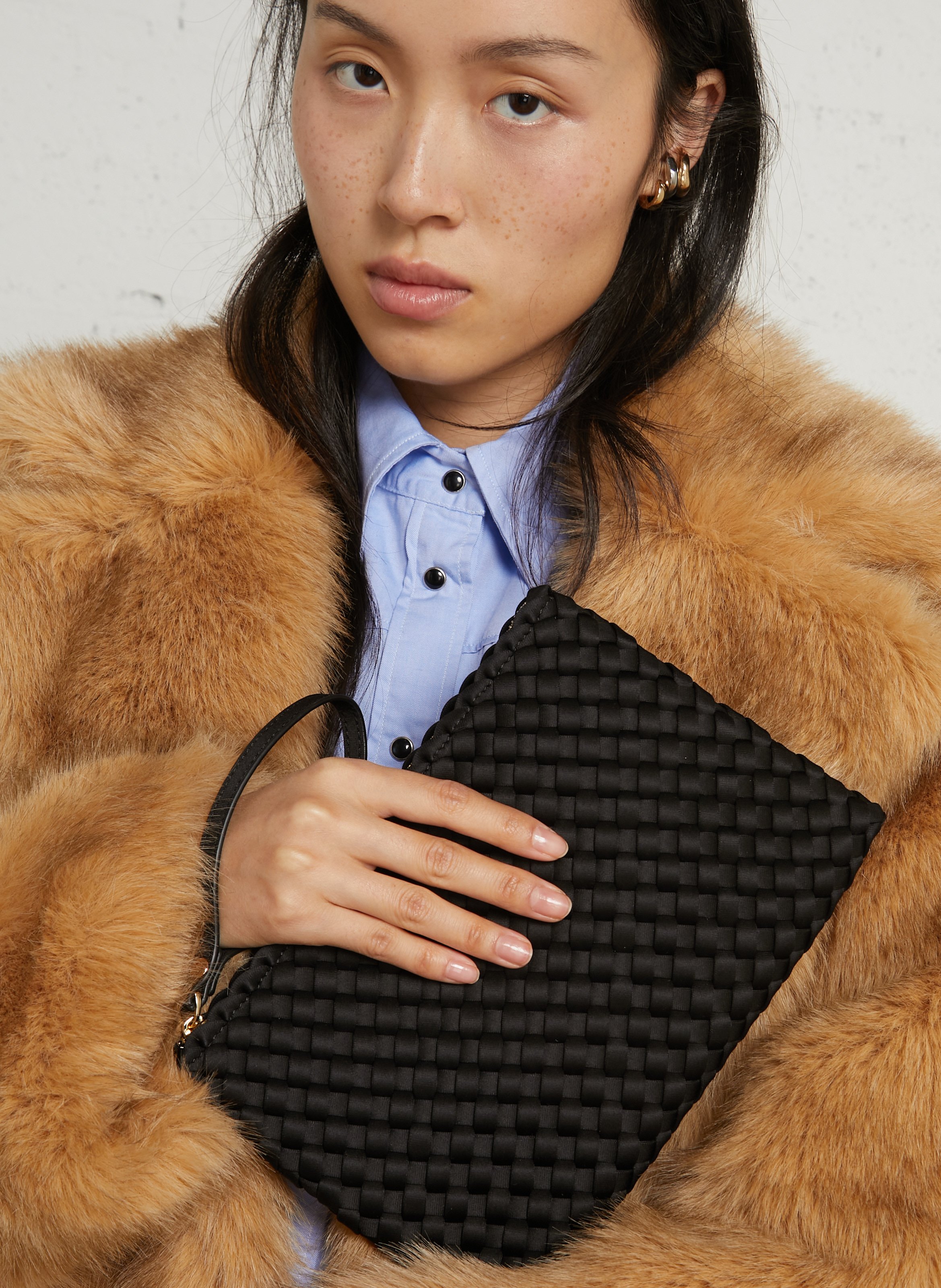 Trousse zippée tressée MARREA Noir