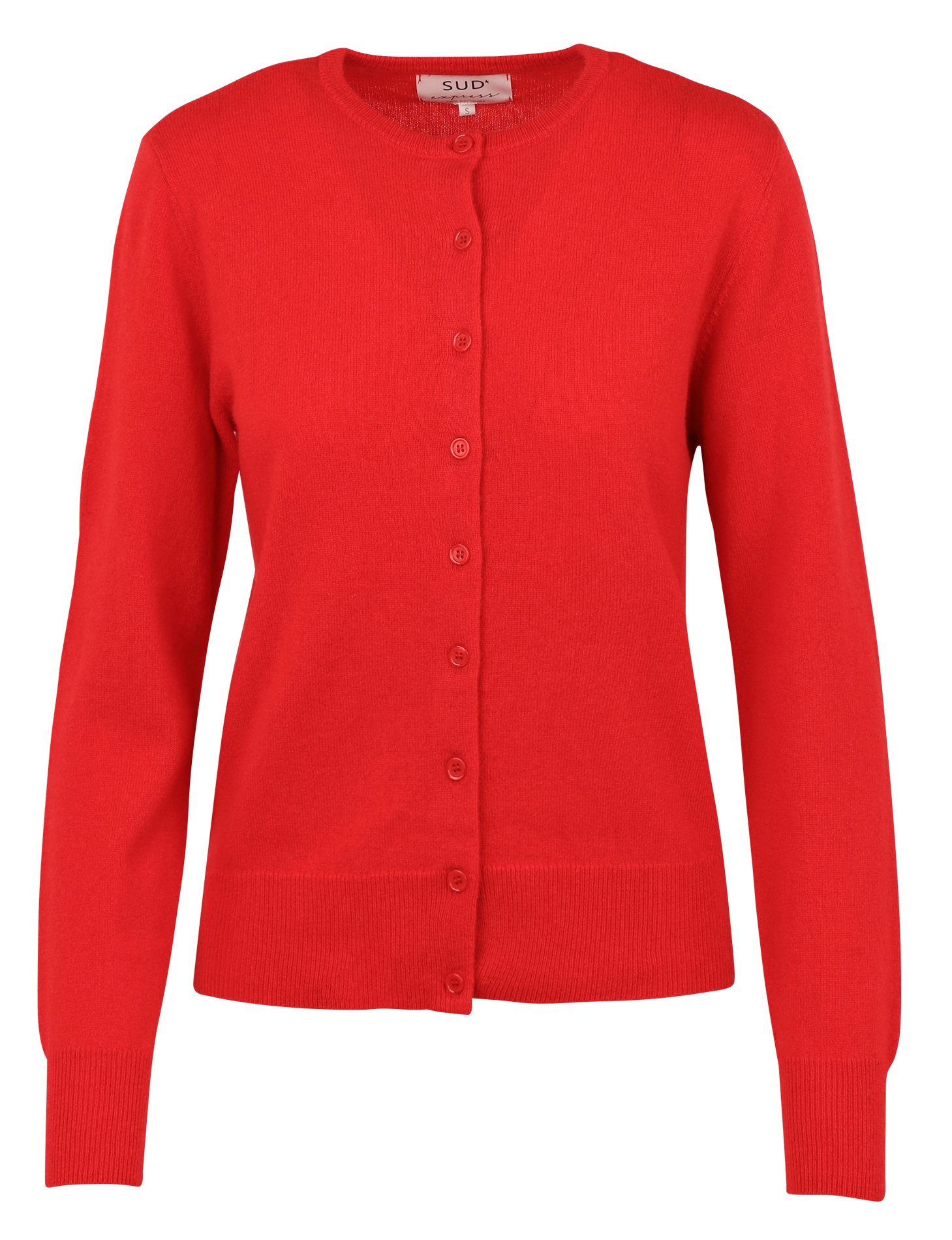 Gilet droit col rond en cachemire SUD EXPRESS