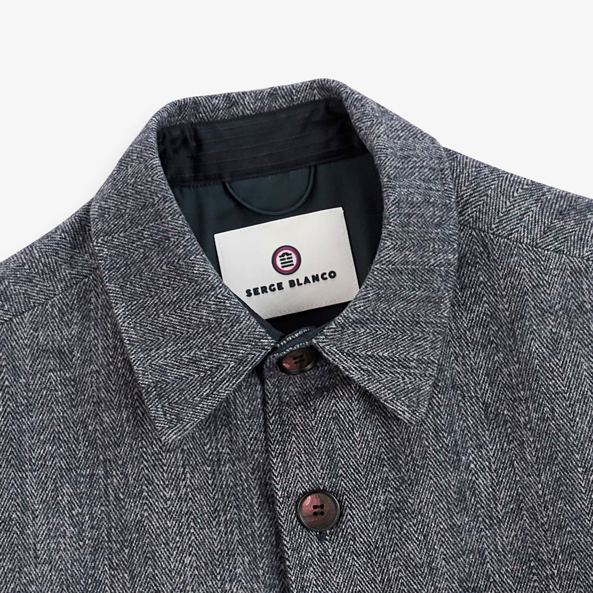 Navy blue chevron TRAP overshirt SERGE BLANCO Blue