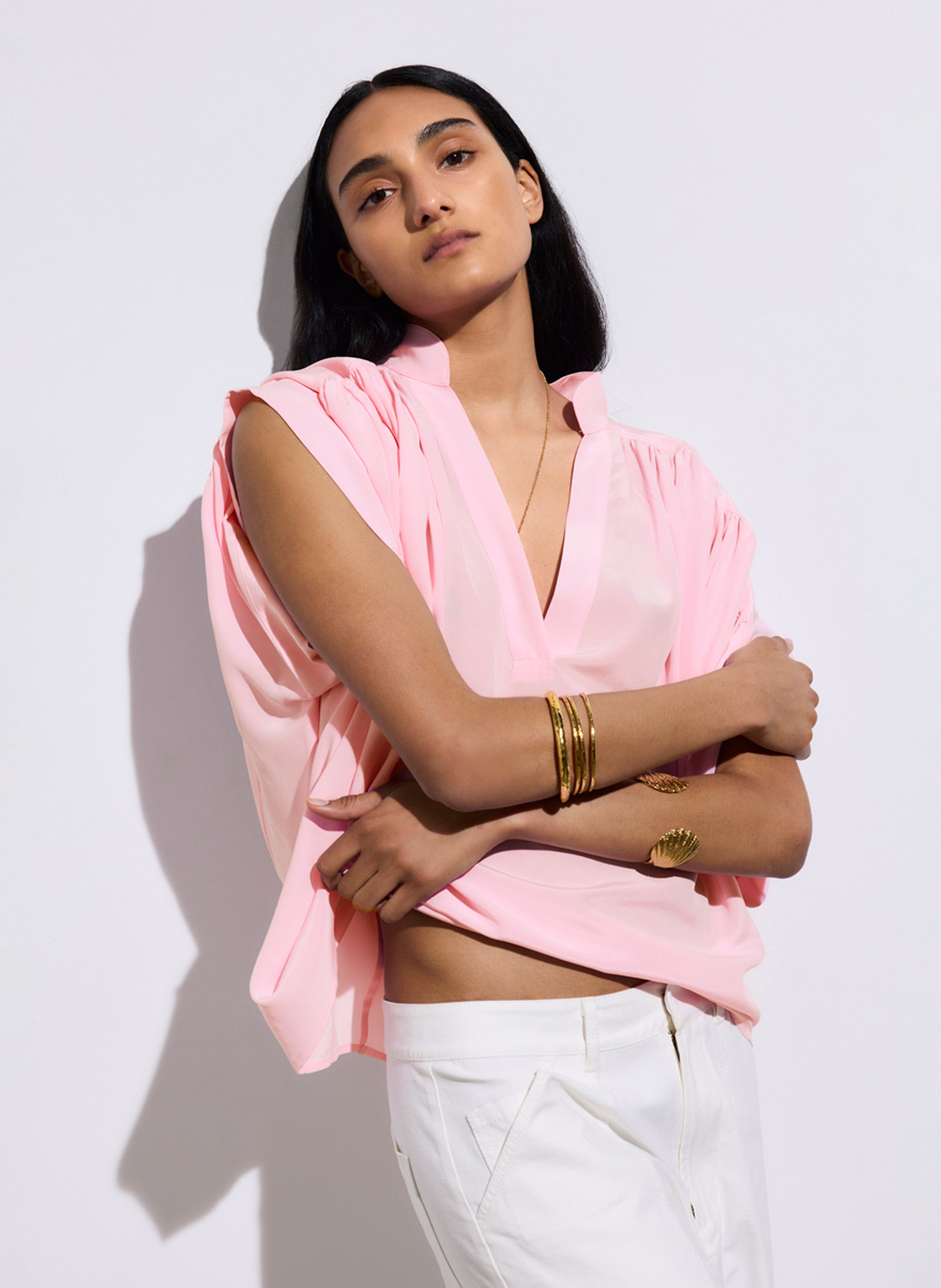 Flowy silk blouse VANESSA BRUNO Pink