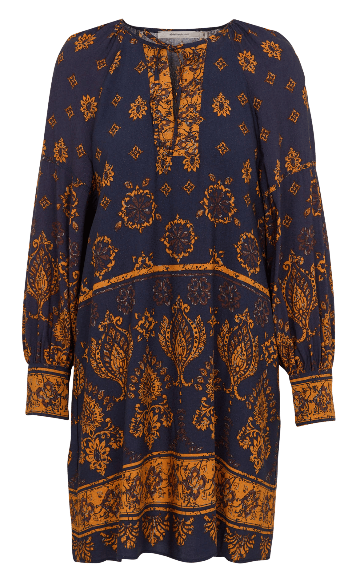 Robe courte ample imprimée LA FEE MARABOUTEE Bleu
