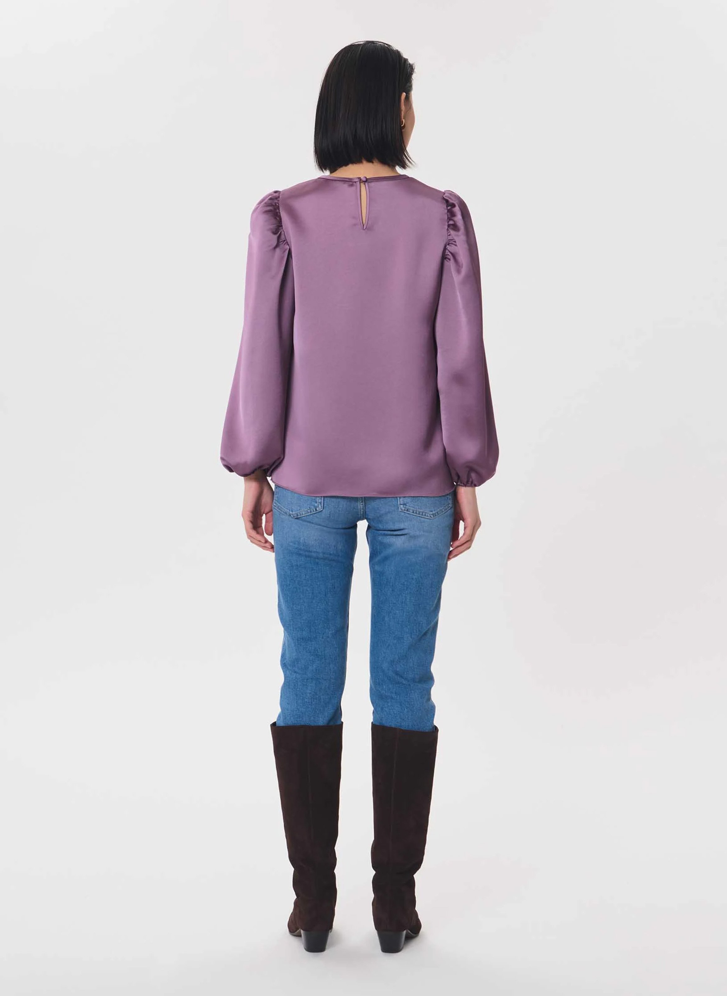Wijde top met pofmouwen TARA JARMON Violet