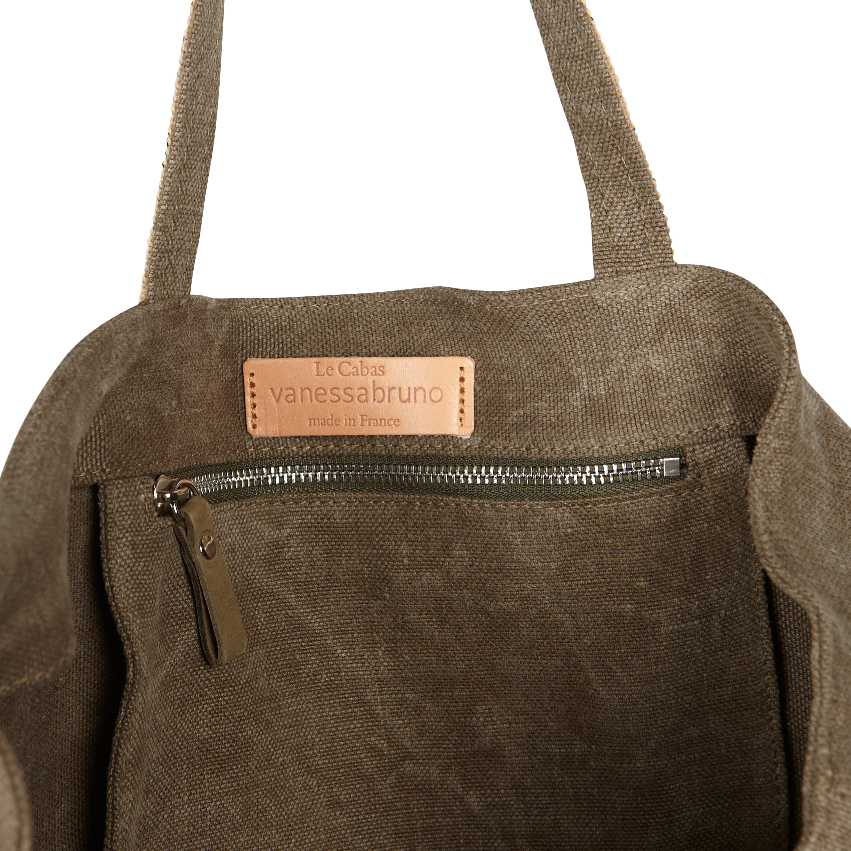 Large sequin-embroidered linen tote bag VANESSA BRUNO Green