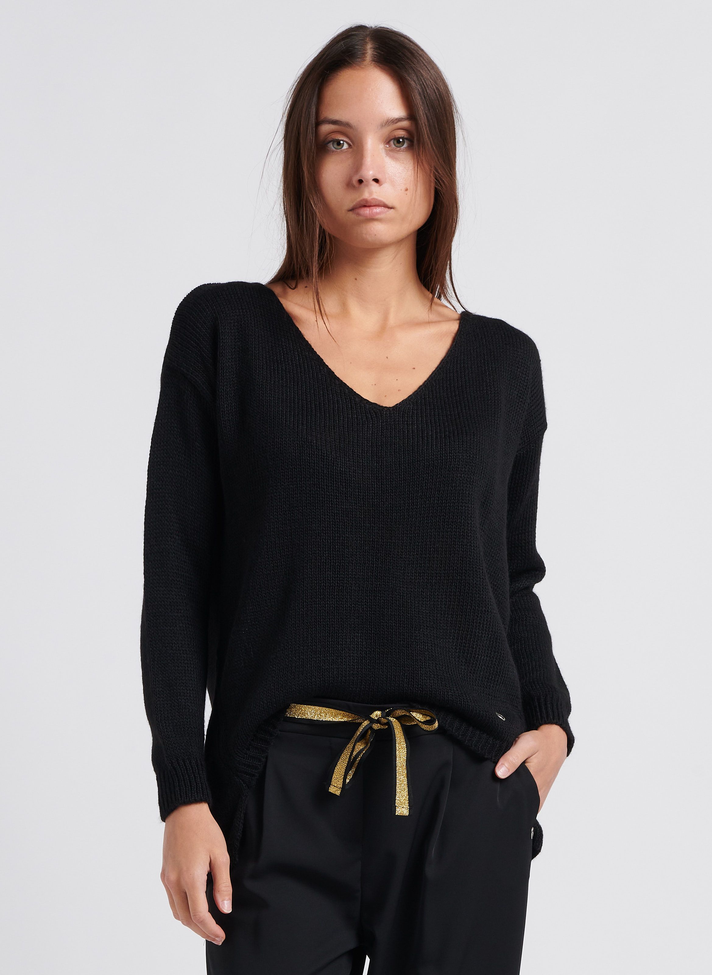 Pull Col V En Maille M lang e Nero Please Femme Place des