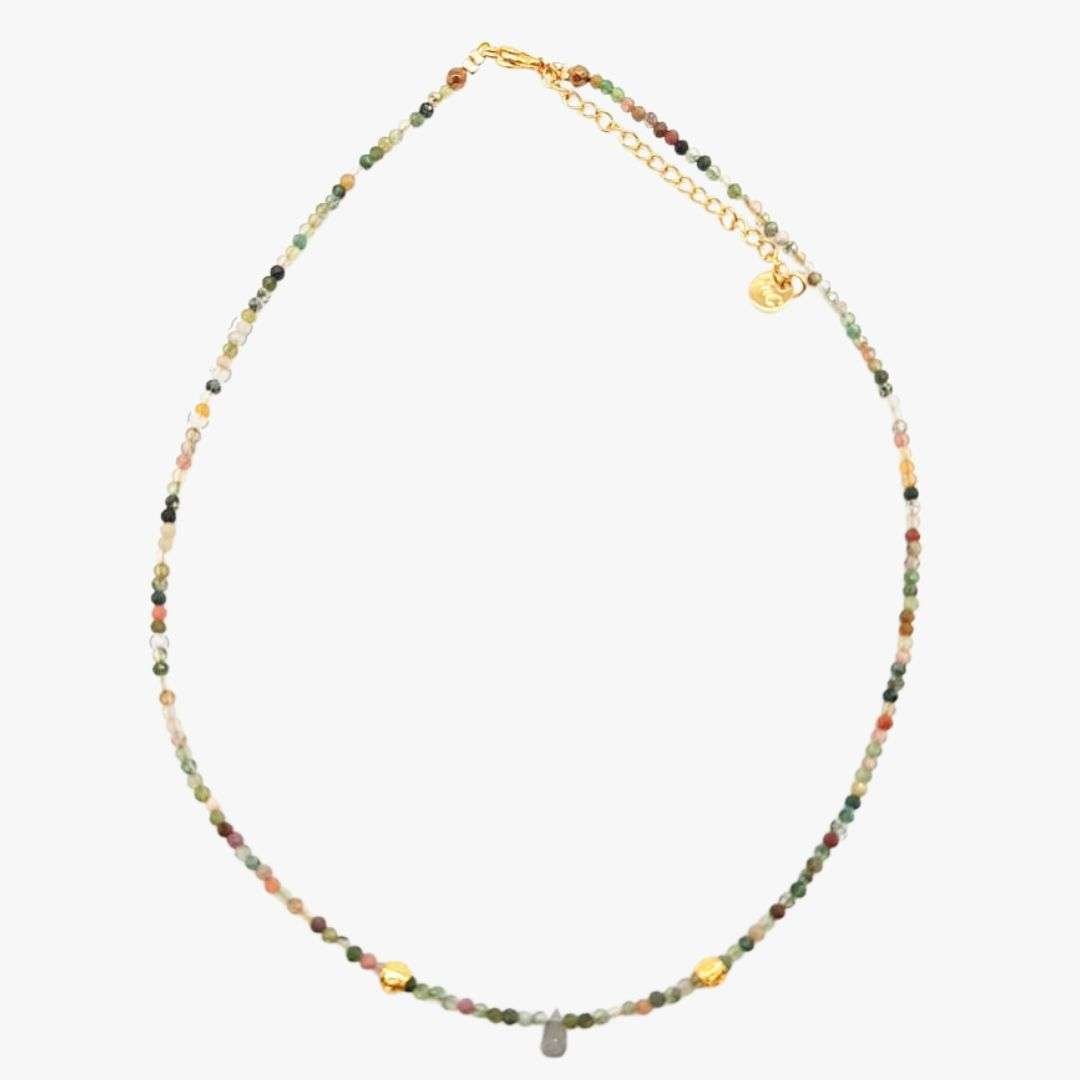 Indian agate necklace GINANDGER Green