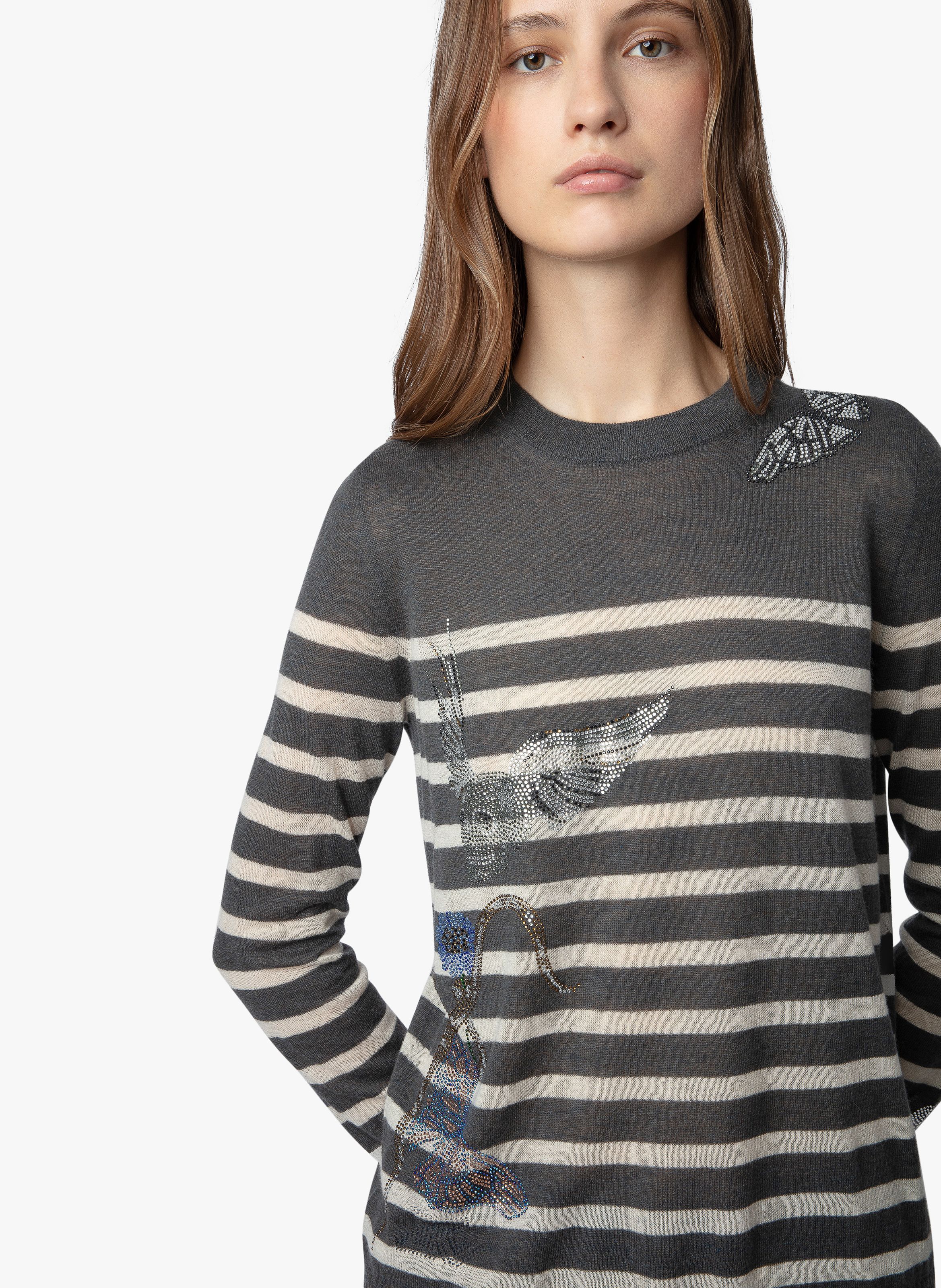 Striped cashmere sale sweater womens