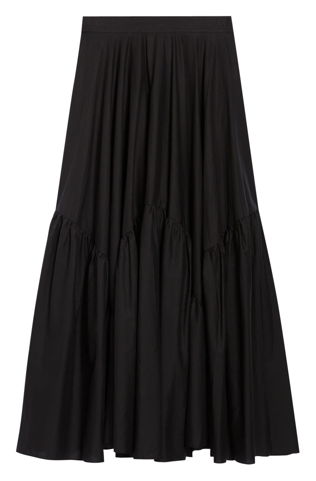 Jupe longue froncée en popeline de coton  VANESSA BRUNO Noir
