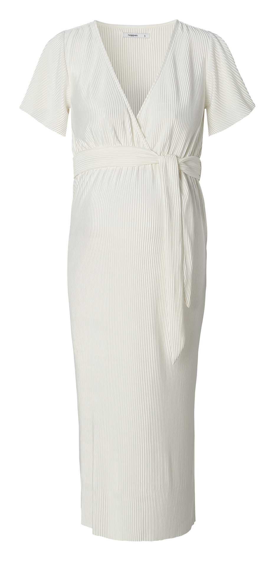 Lange jurk met ribbeltextuur en ceintuur KAJA Blanc