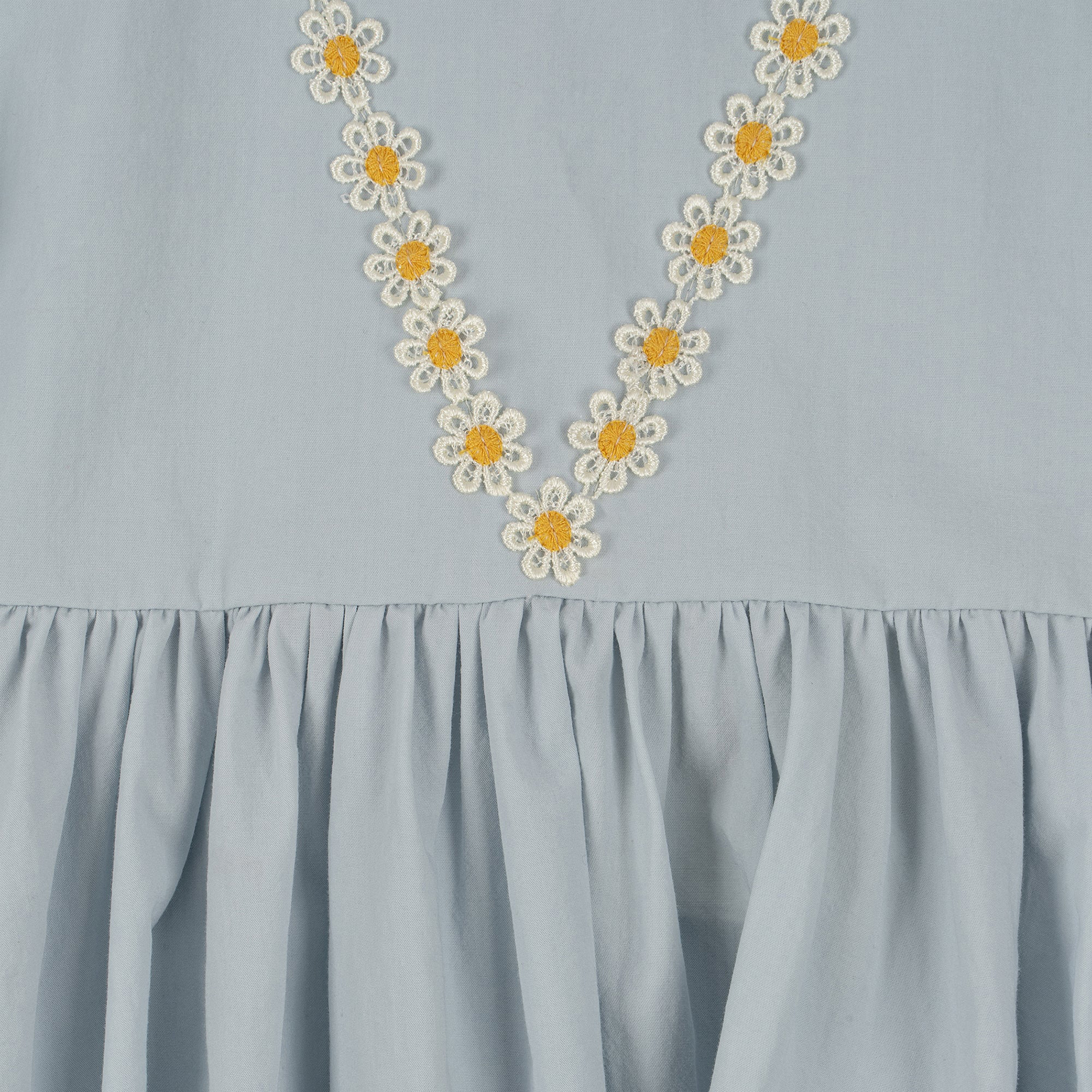 Robe courte col rond en coton bio KONGES SLOJD Bleu