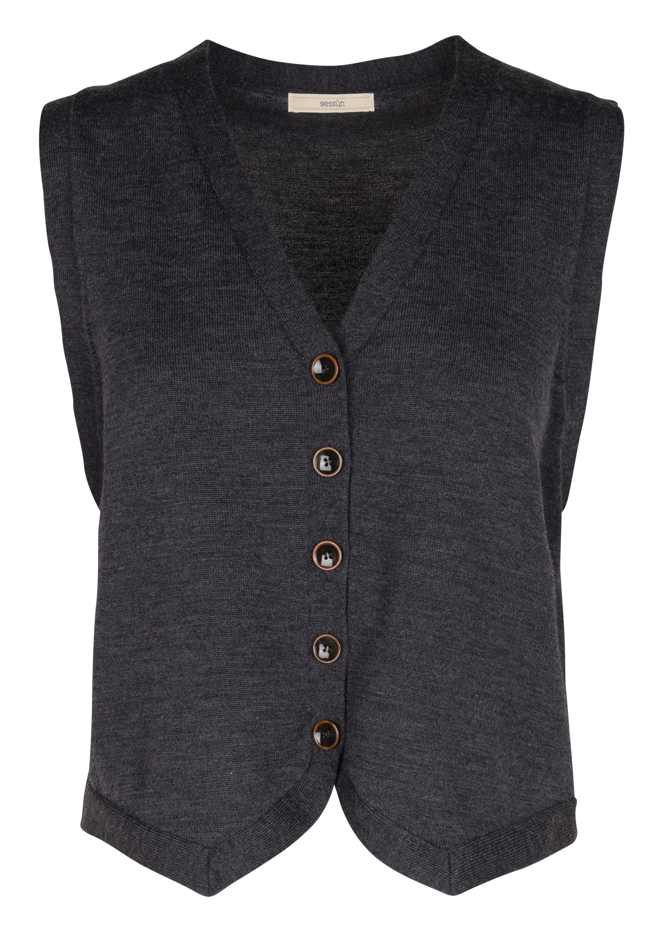 Svenland V-neck wool cardigan SESSUN Grey