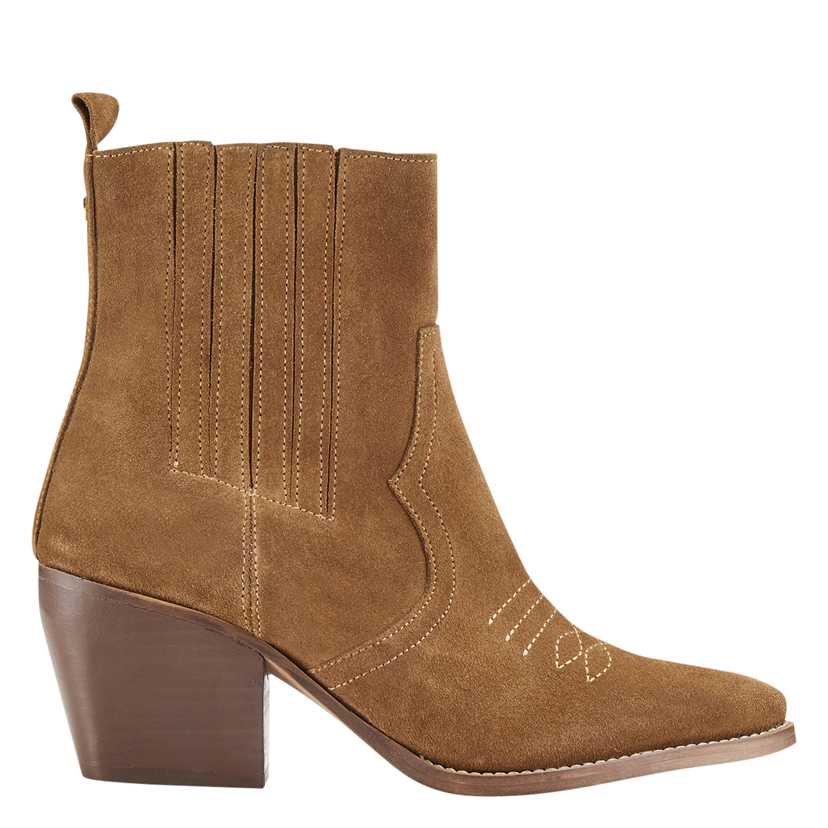 Carey suede heeled ankle boots COSMOPARIS Brown