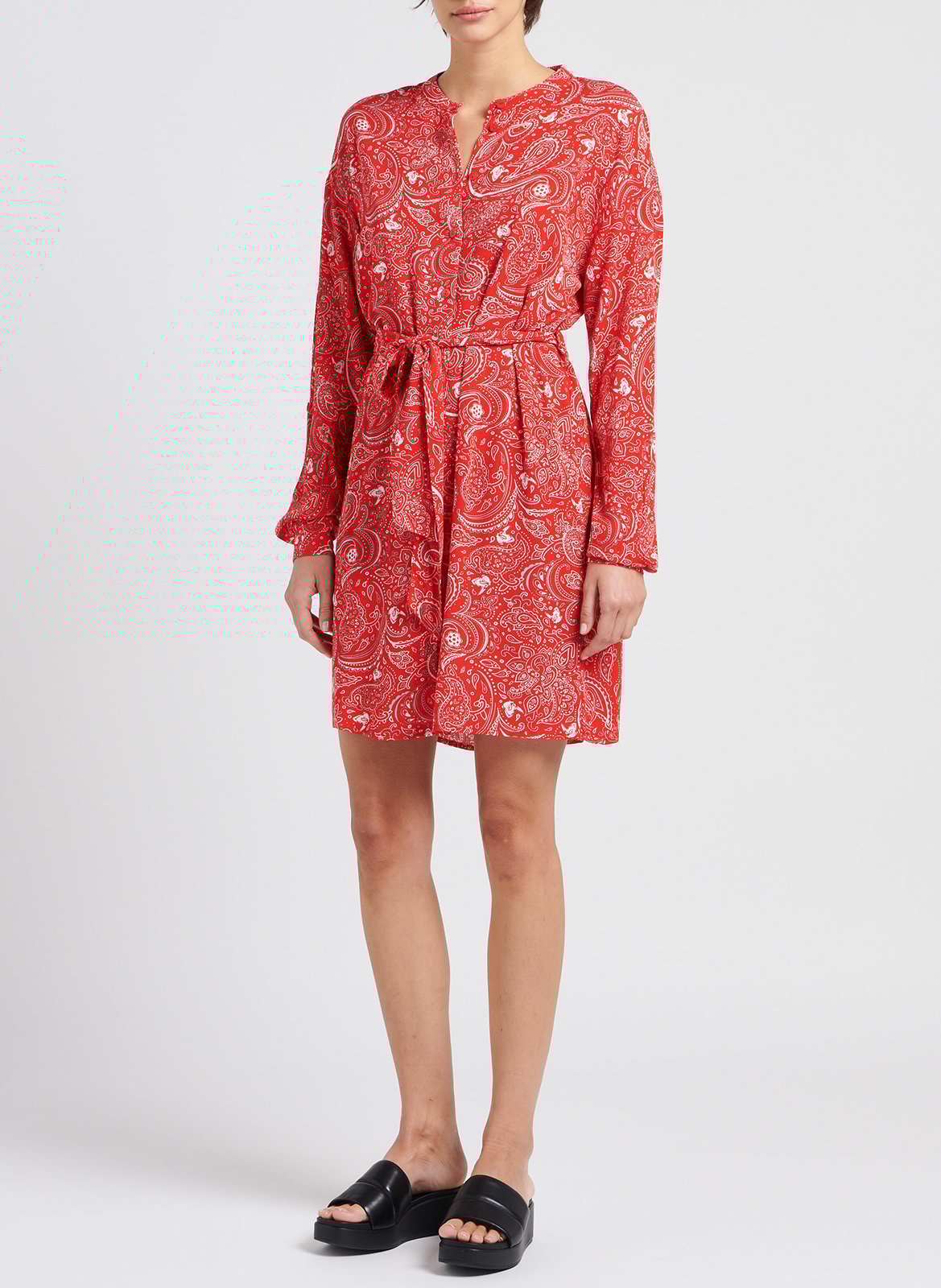 Robe chemise droite imprimée VILA Rouge