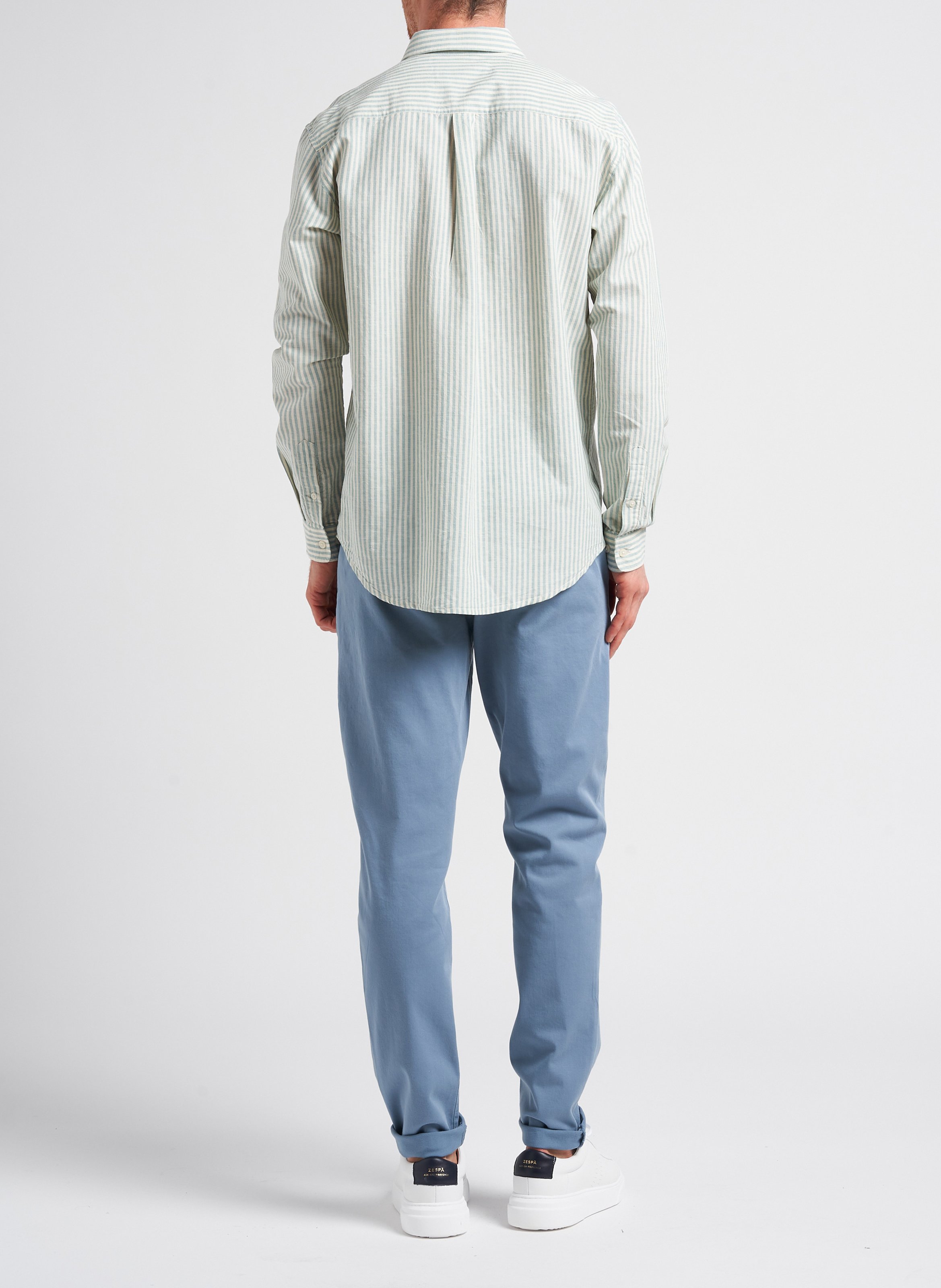 Straight-leg organic cotton-blend pants MINIMUM Blue