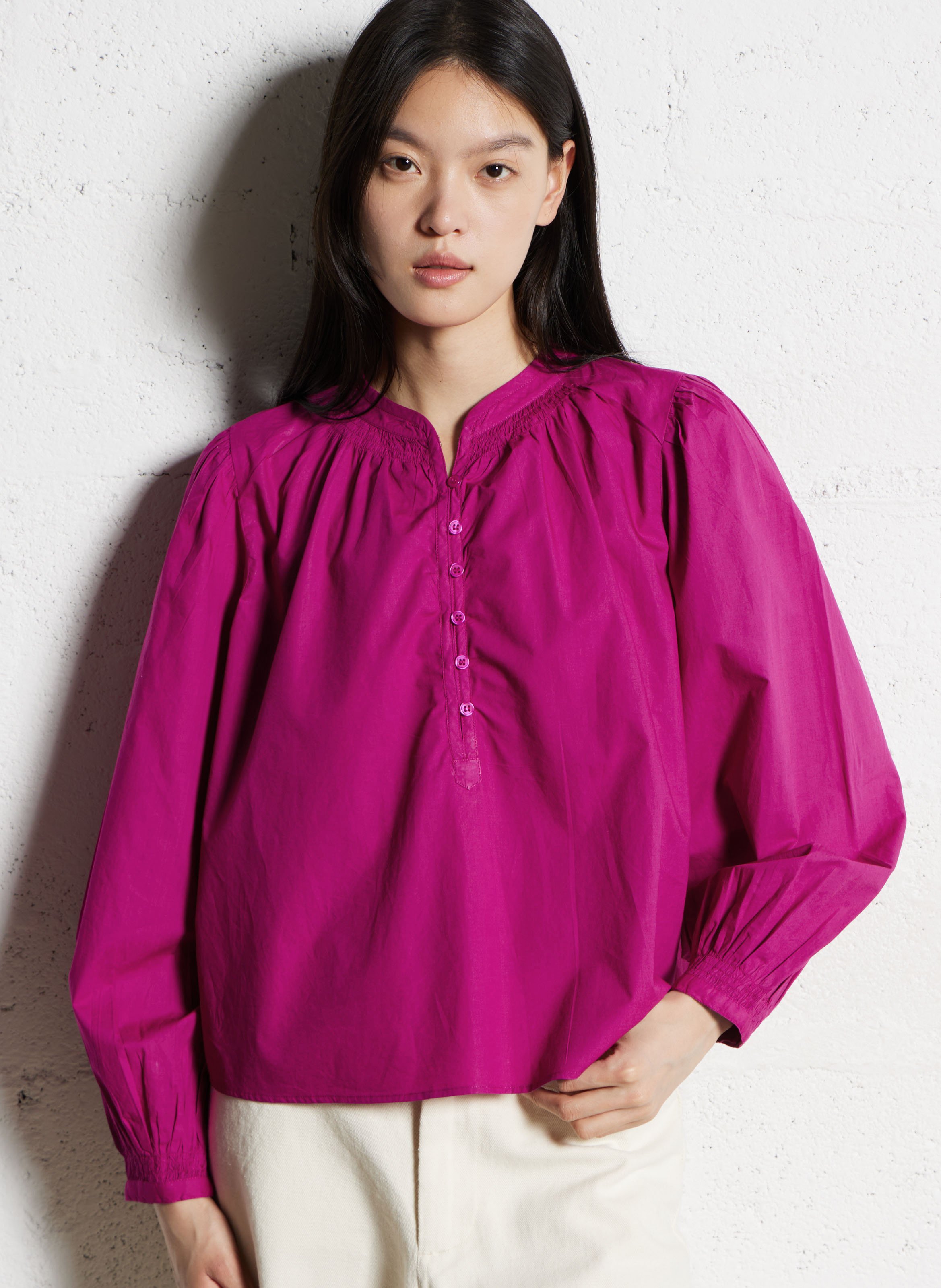 Oversized, katoenen blouse BELLEPIECE Roze