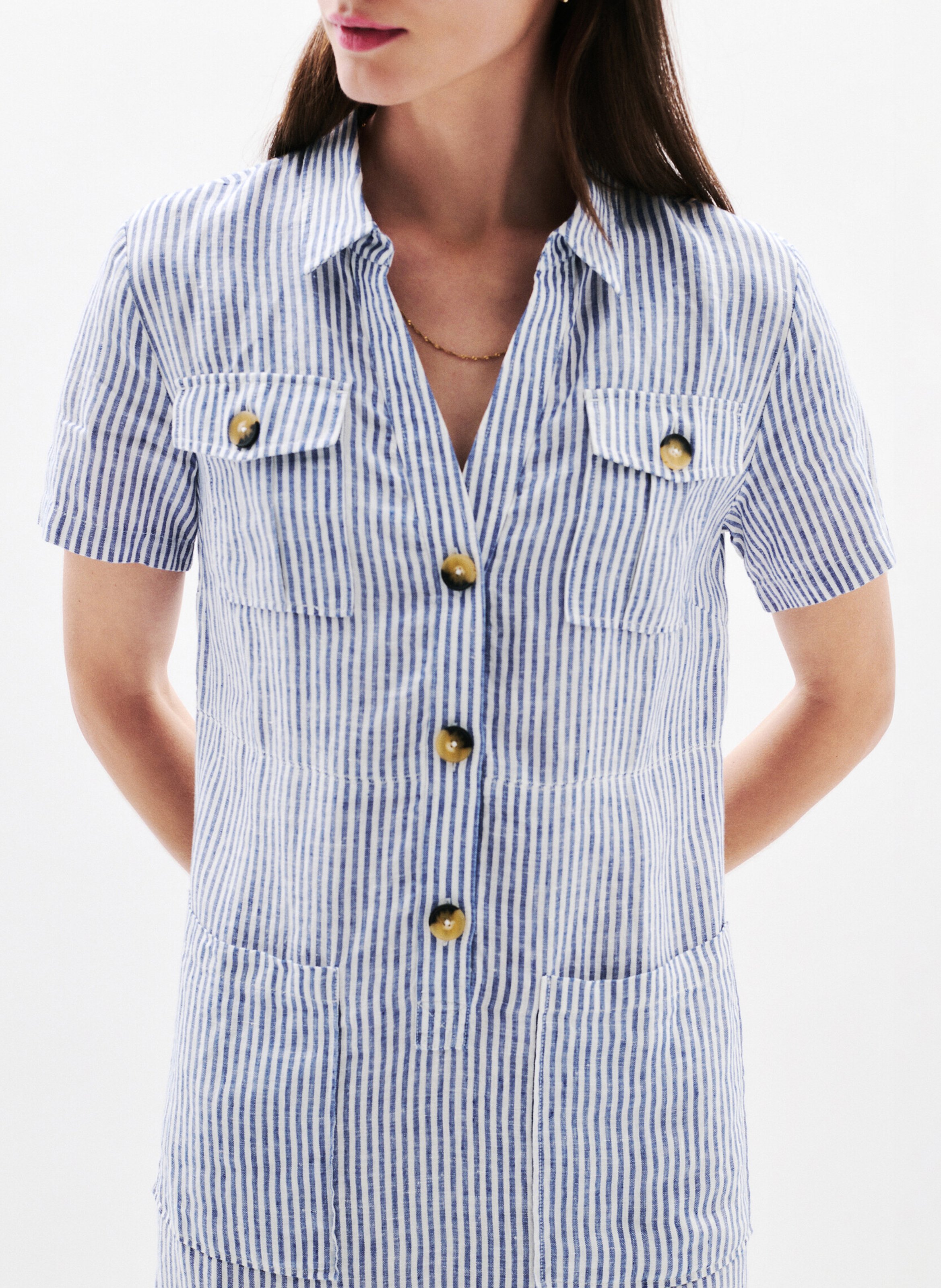 Linen dress CAROLL Blue