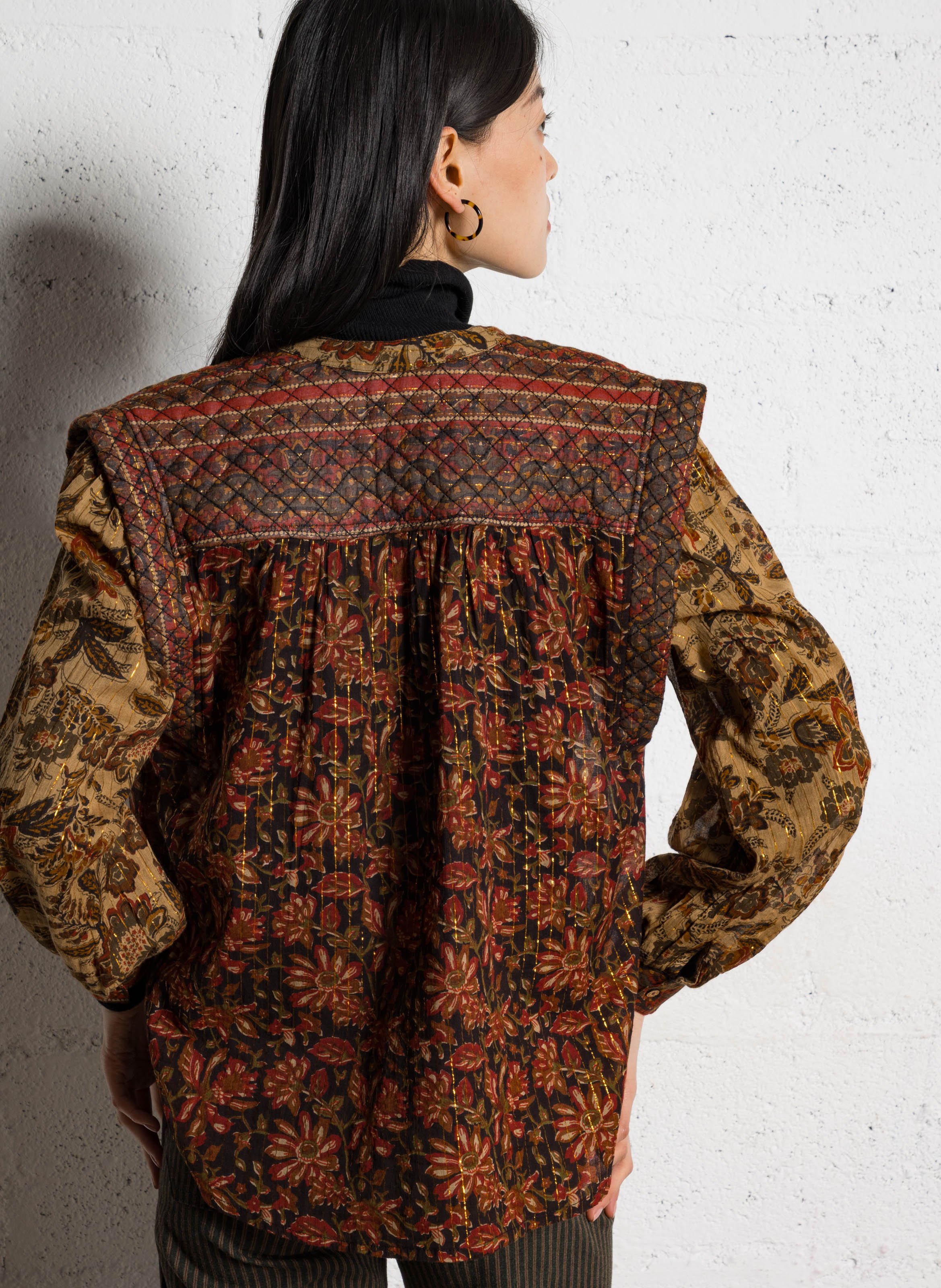 Chemise ample en coton mélangé MAISON HOTEL Orange