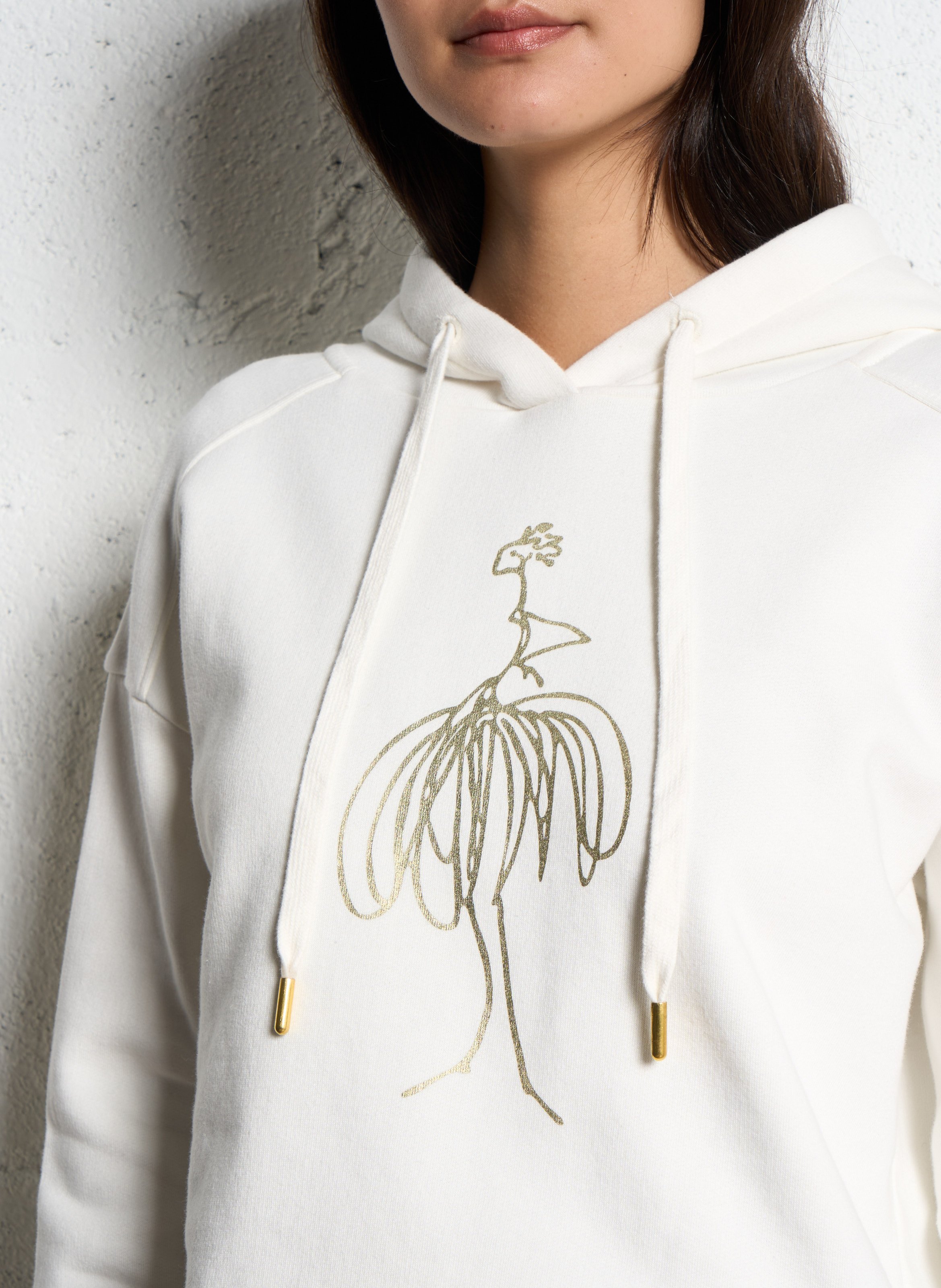 Sweat à capuche en coton mélangé ONE STEP Blanc