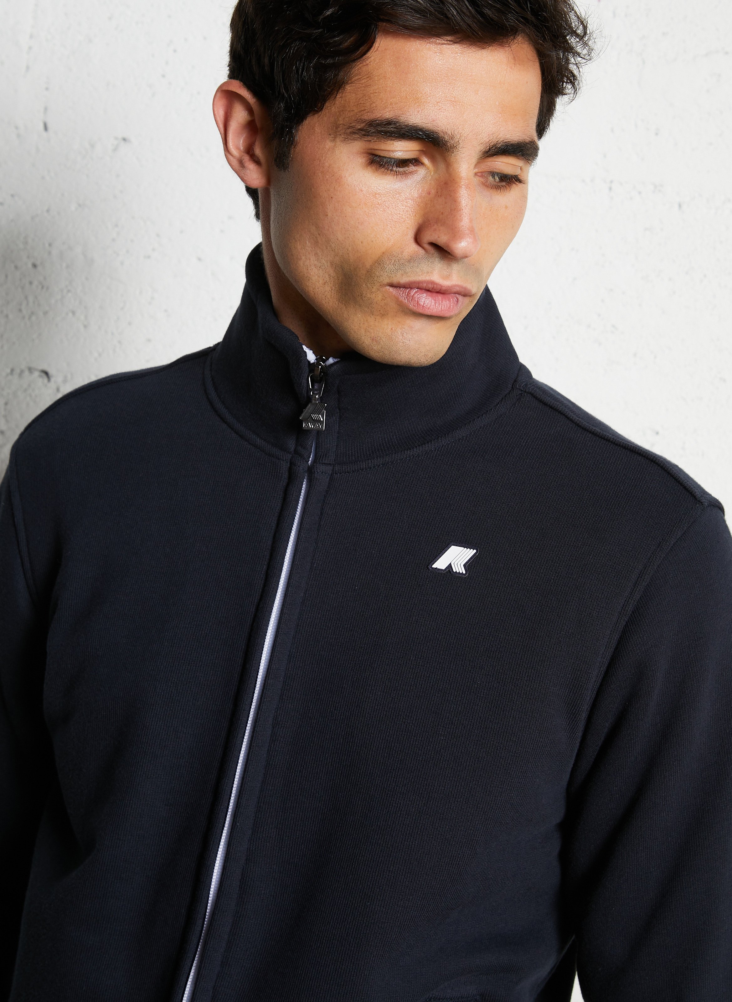 Sweater met opstaande kraag - katoenblend K-WAY Blauw