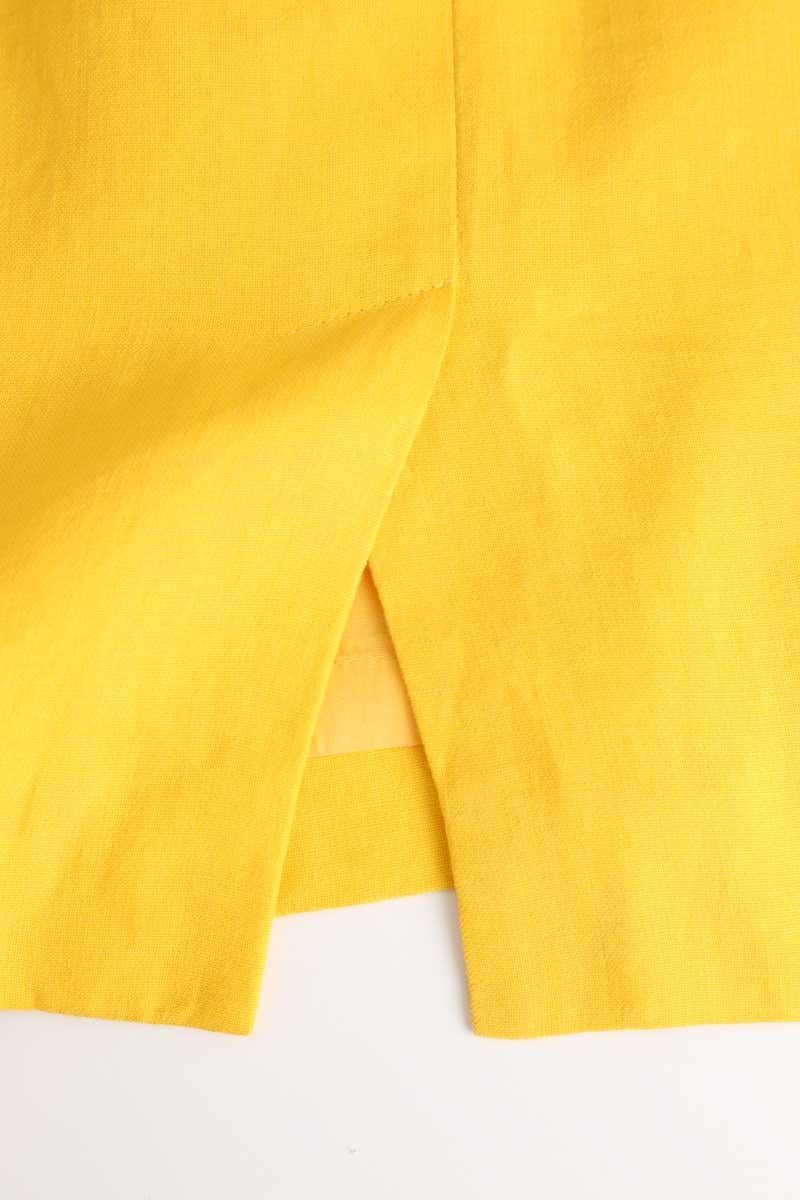 Linen mini-skirt KENZO - SECONDE MAIN Yellow