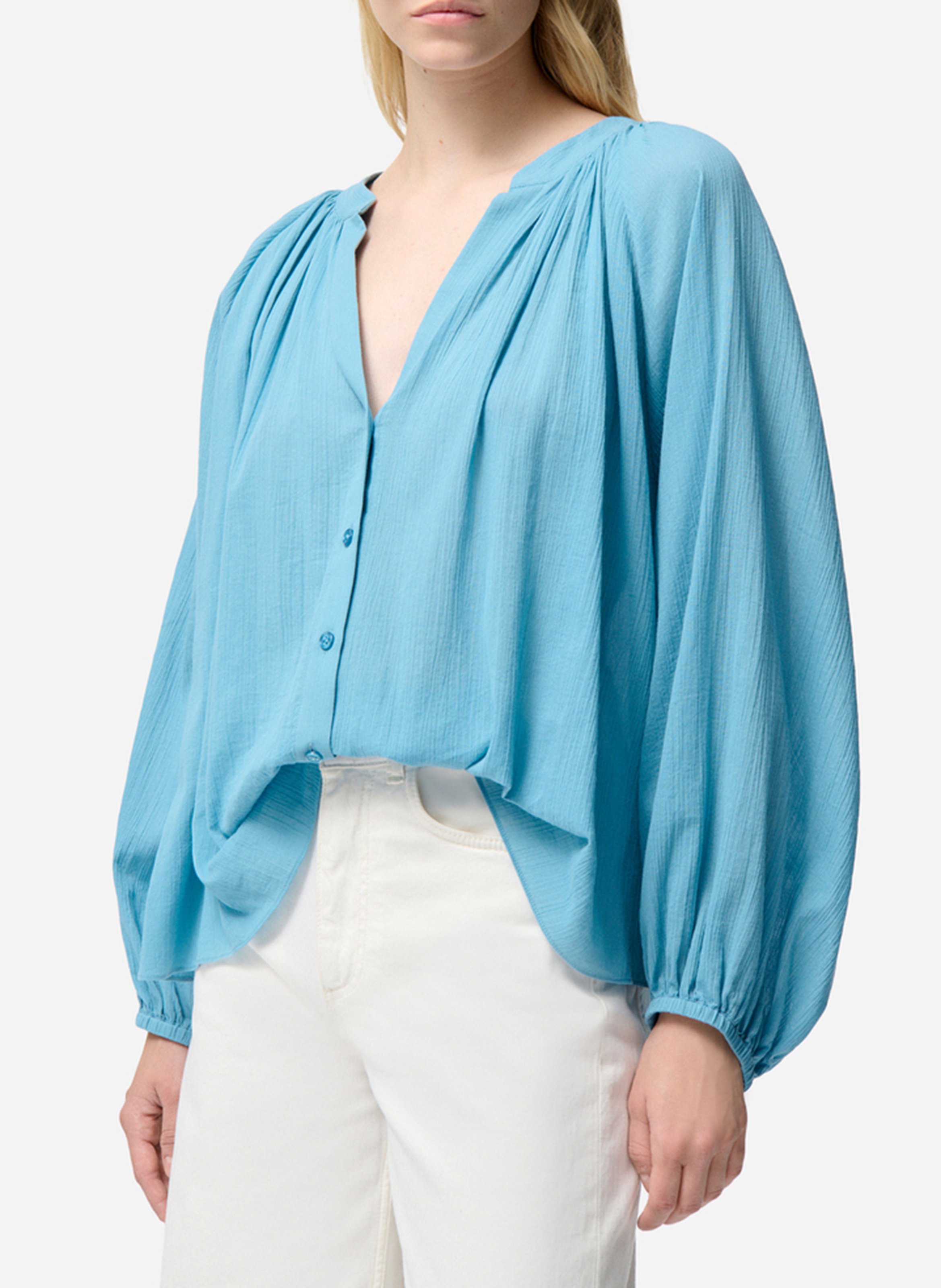 V-neck cotton blouse VANESSA BRUNO Blue
