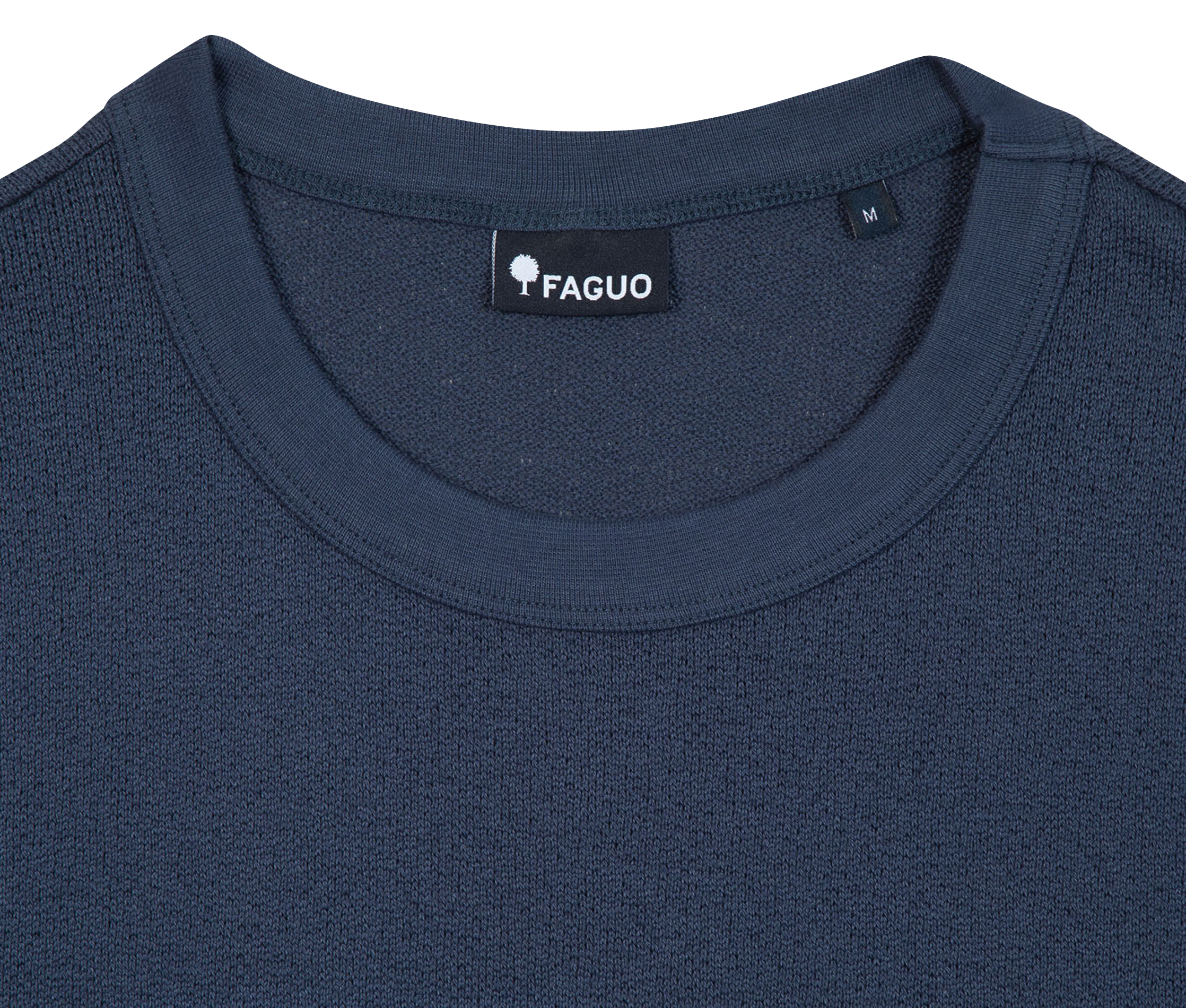 Short-sleeved plain t-shirt with logo FAGUO Blue
