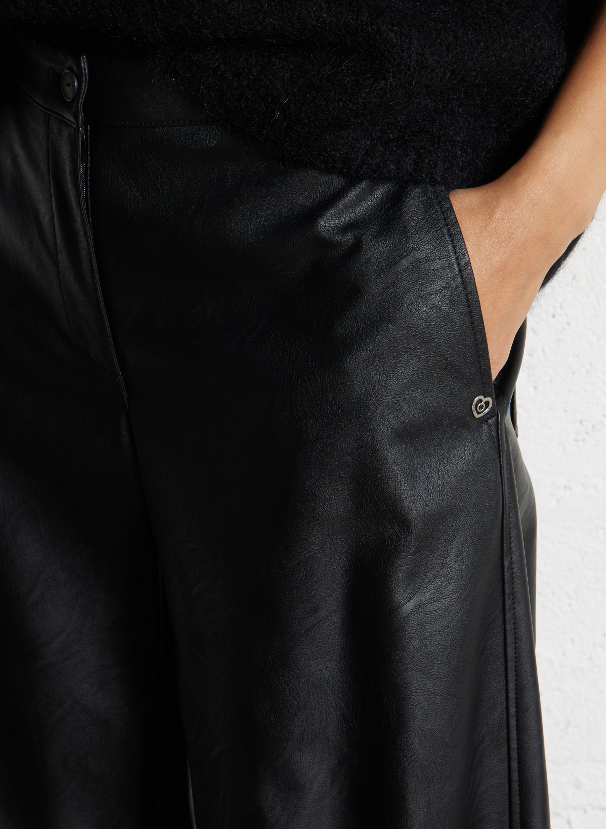 Pantalon ballon simili cuir PLEASE Noir