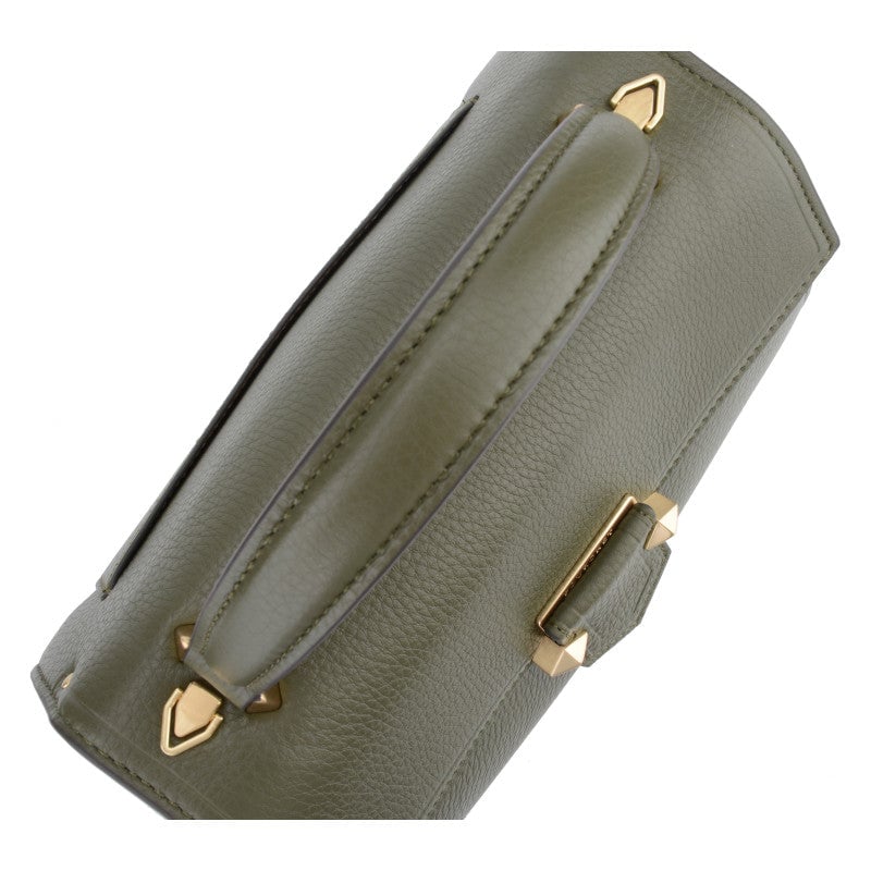 Handbag - grained calf leather POURCHET Khaki