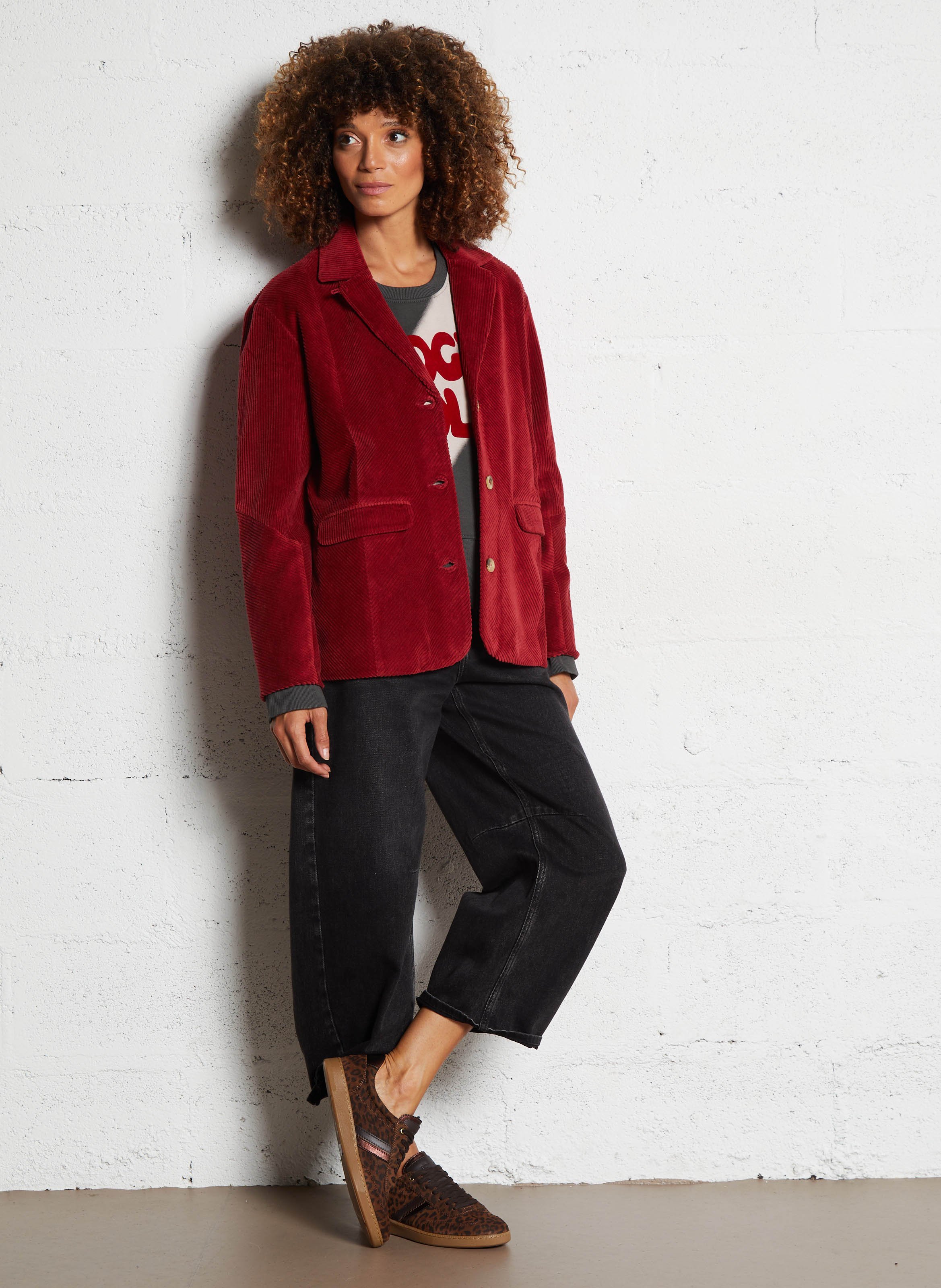 Blazer van corduroy LEON & HARPER Roze