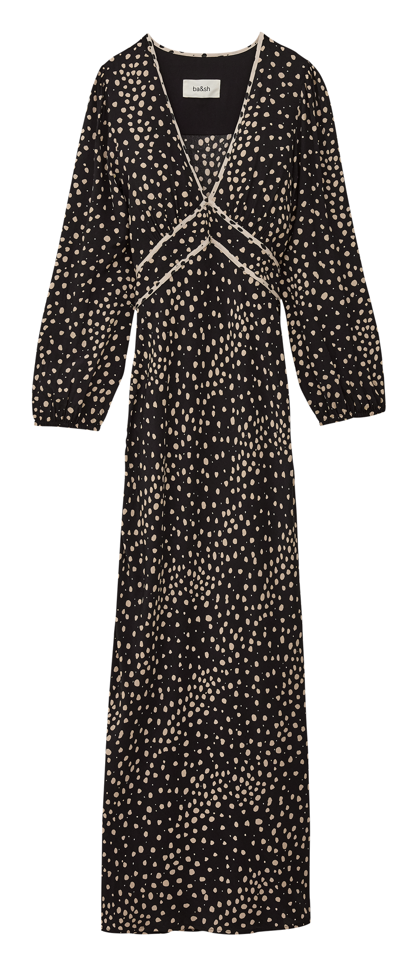 Robe longue col V à pois BA&SH Bleu