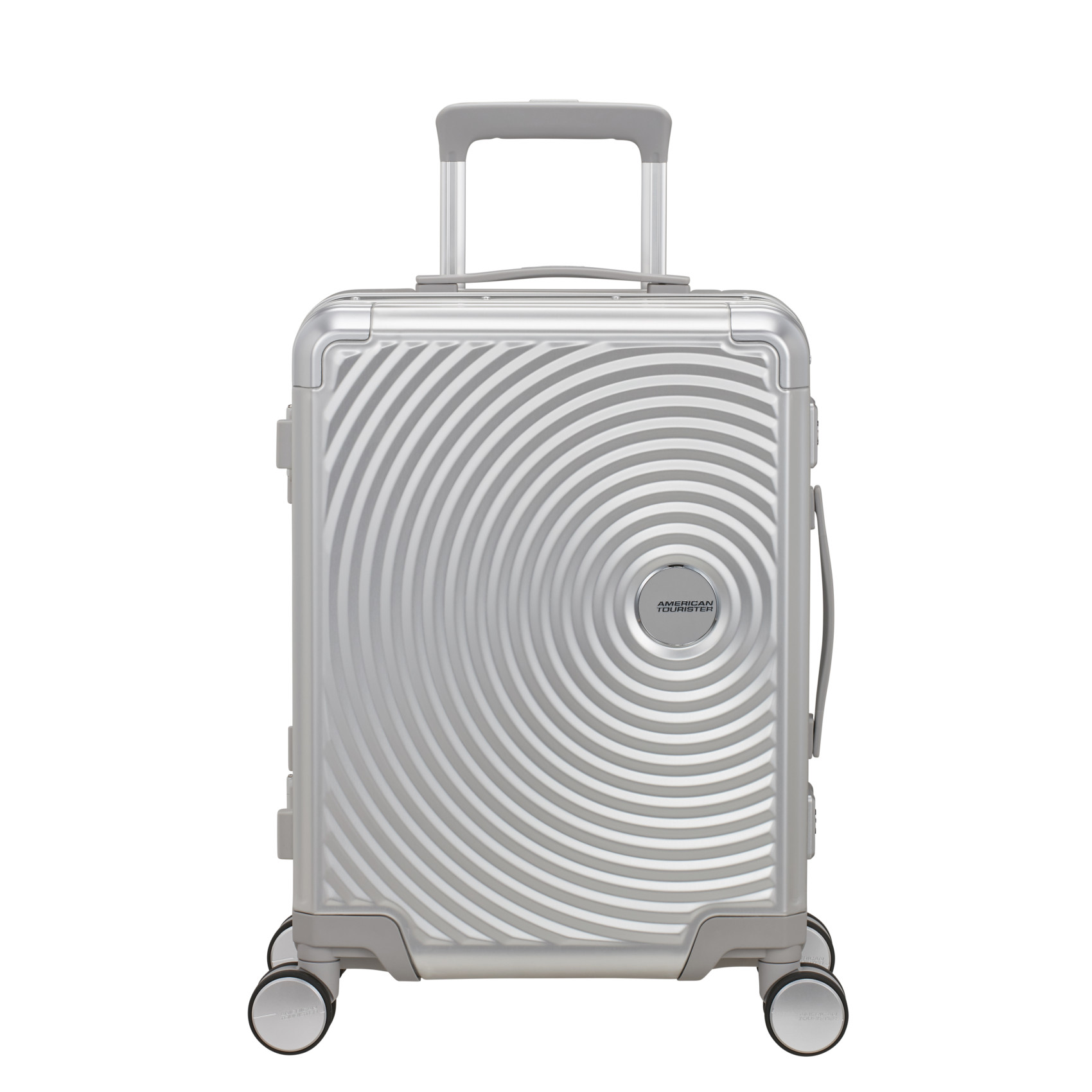 Aluminum suitcase with 4 wheels size S AMERICAN TOURISTER Silver