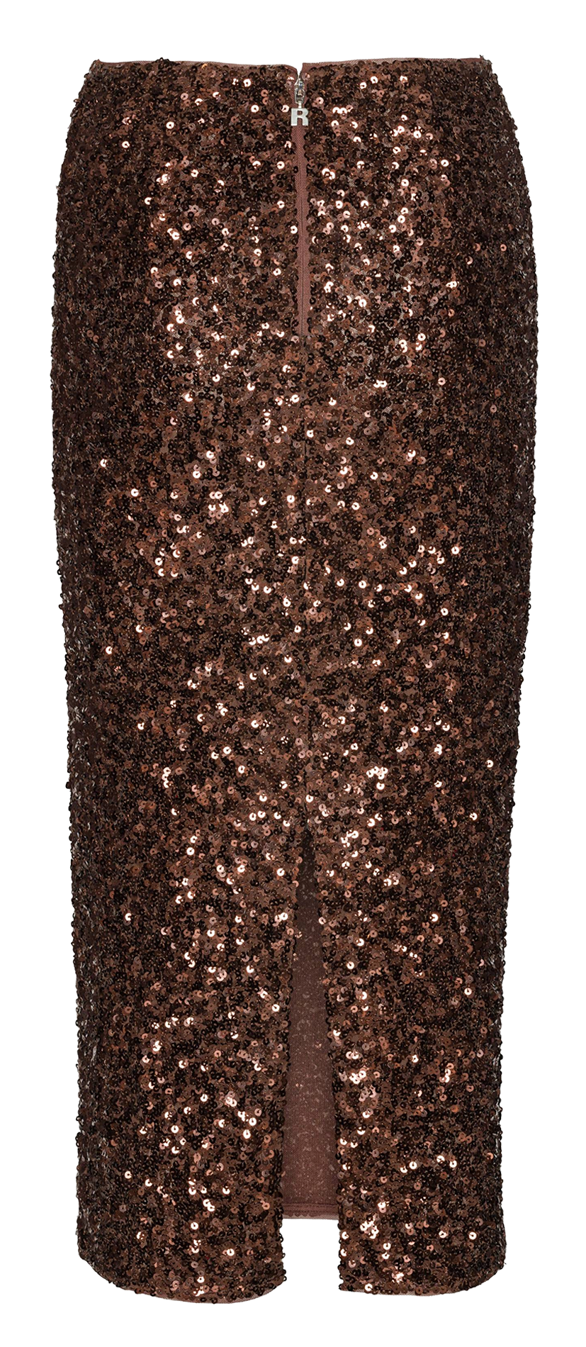 Jupe midi à sequins ROTATE Marron