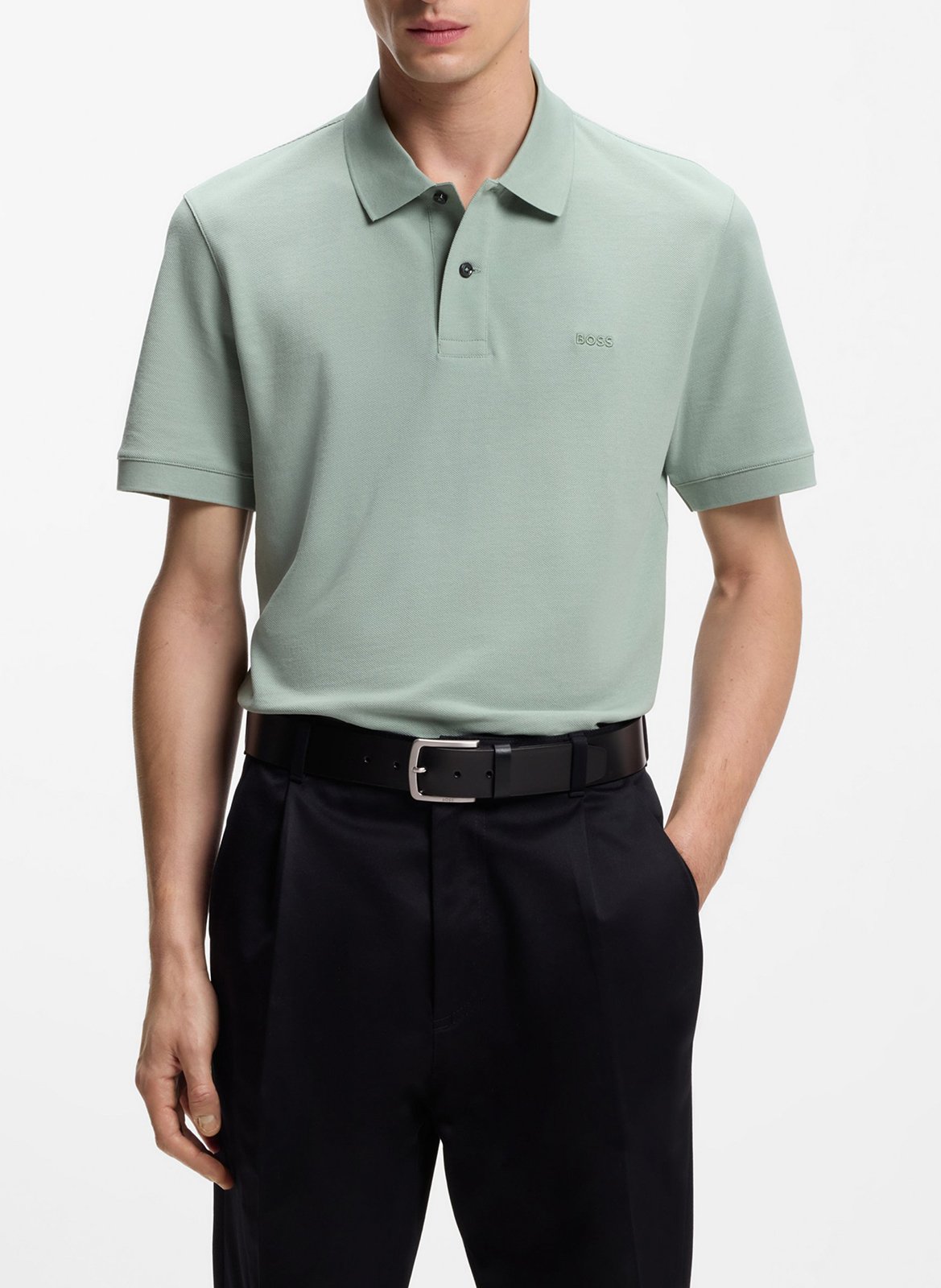 - Buckle closure. - Width: 3 cm.  BOSS Black