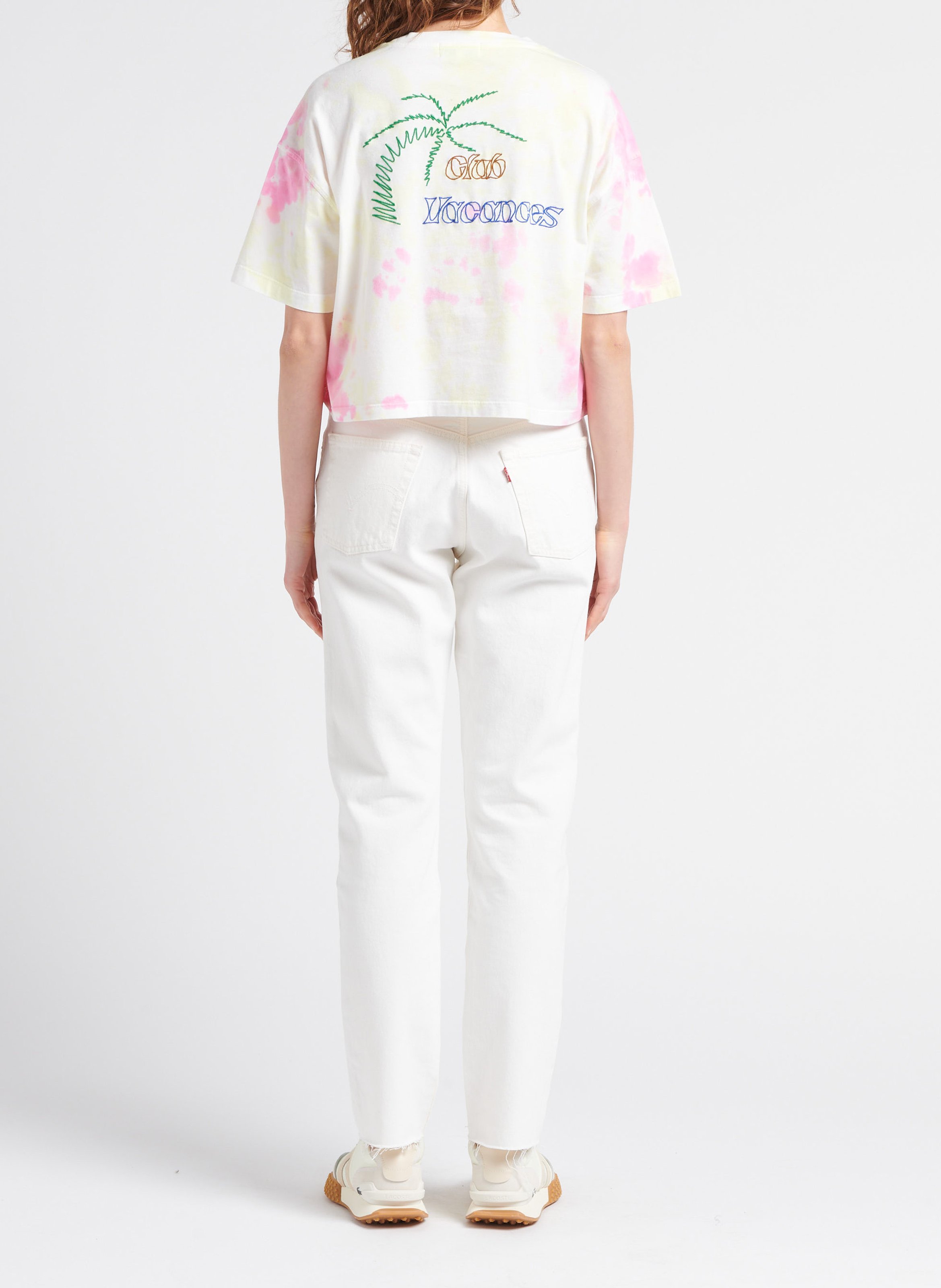 Tee-shirt ample col rond en coton bio brodé  MAISON LABICHE Multicolore