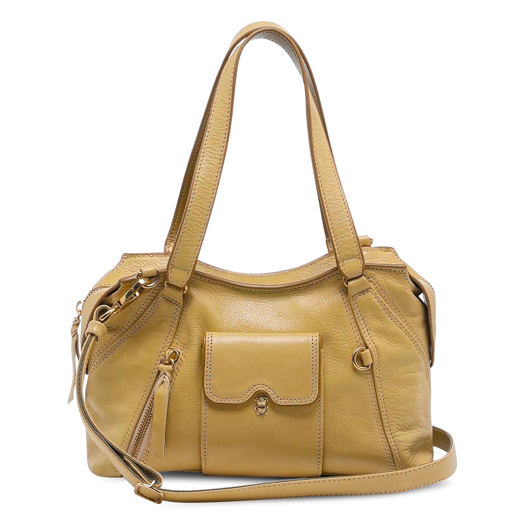Sac porté épaule en cuir CLARIS VIROT Beige