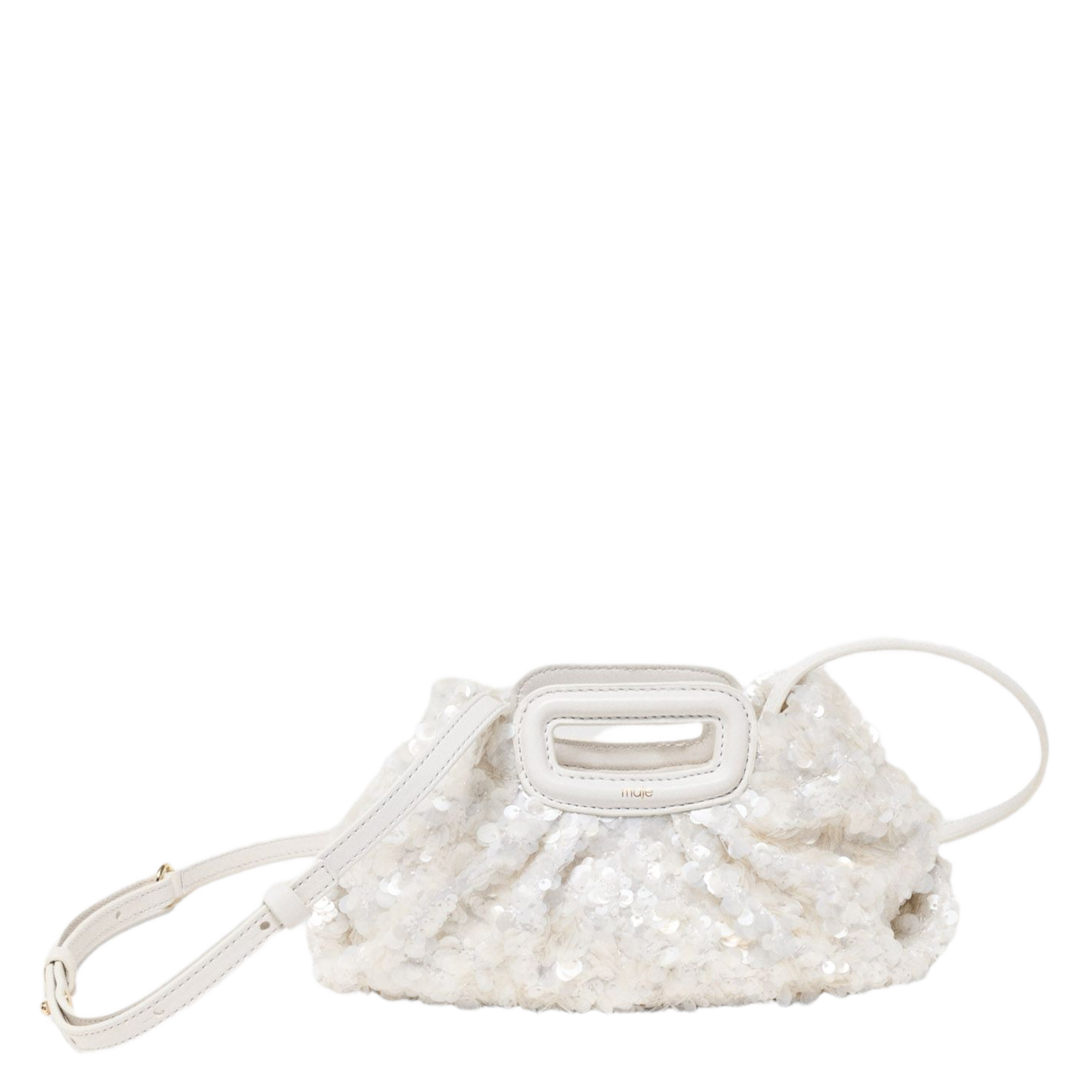 Schoudertas met lovertjes MAJE Wit