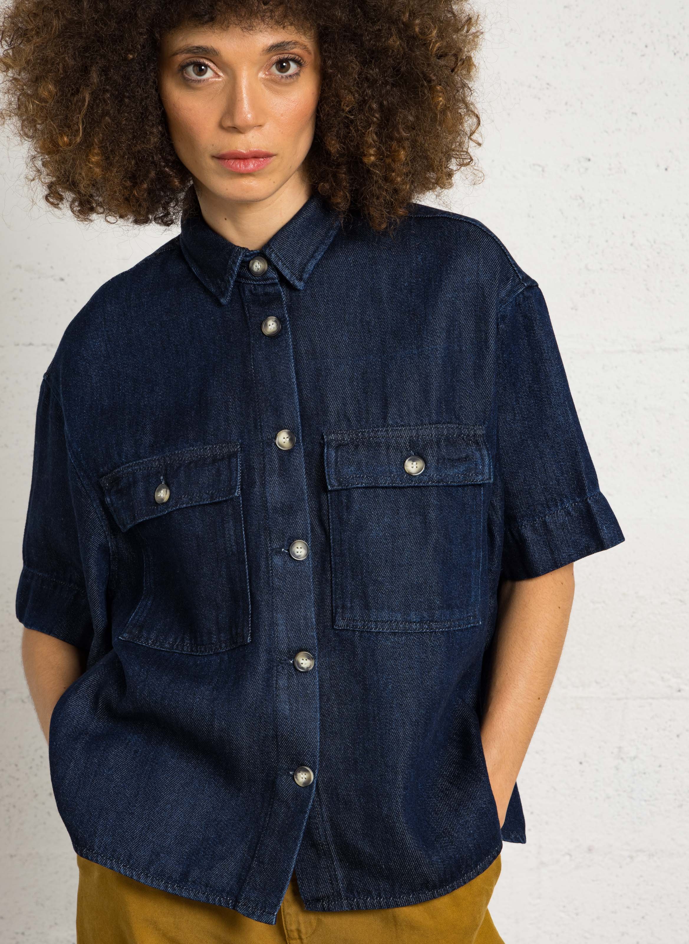 Chemise en denim oversize  DES PETITS HAUTS Bleu