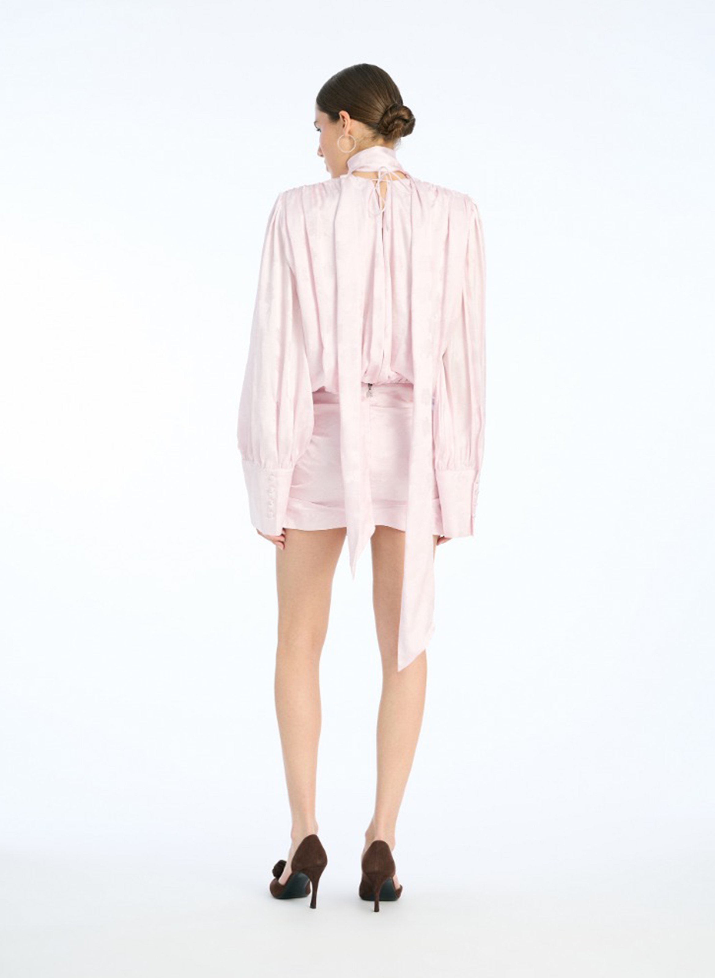 High neck jacquard printed top ROTATE Purple