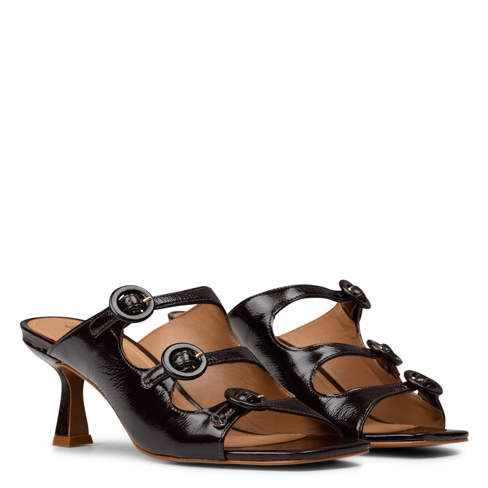 Lackleder-Sandalen mit Absätzen JB MARTIN Braun