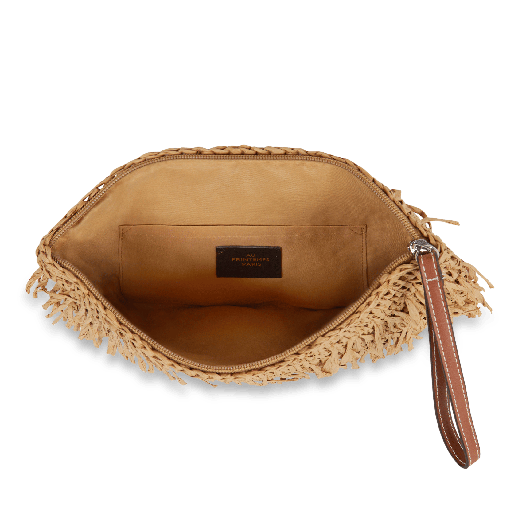 Pochette aspect raphia AU PRINTEMPS PARIS Beige