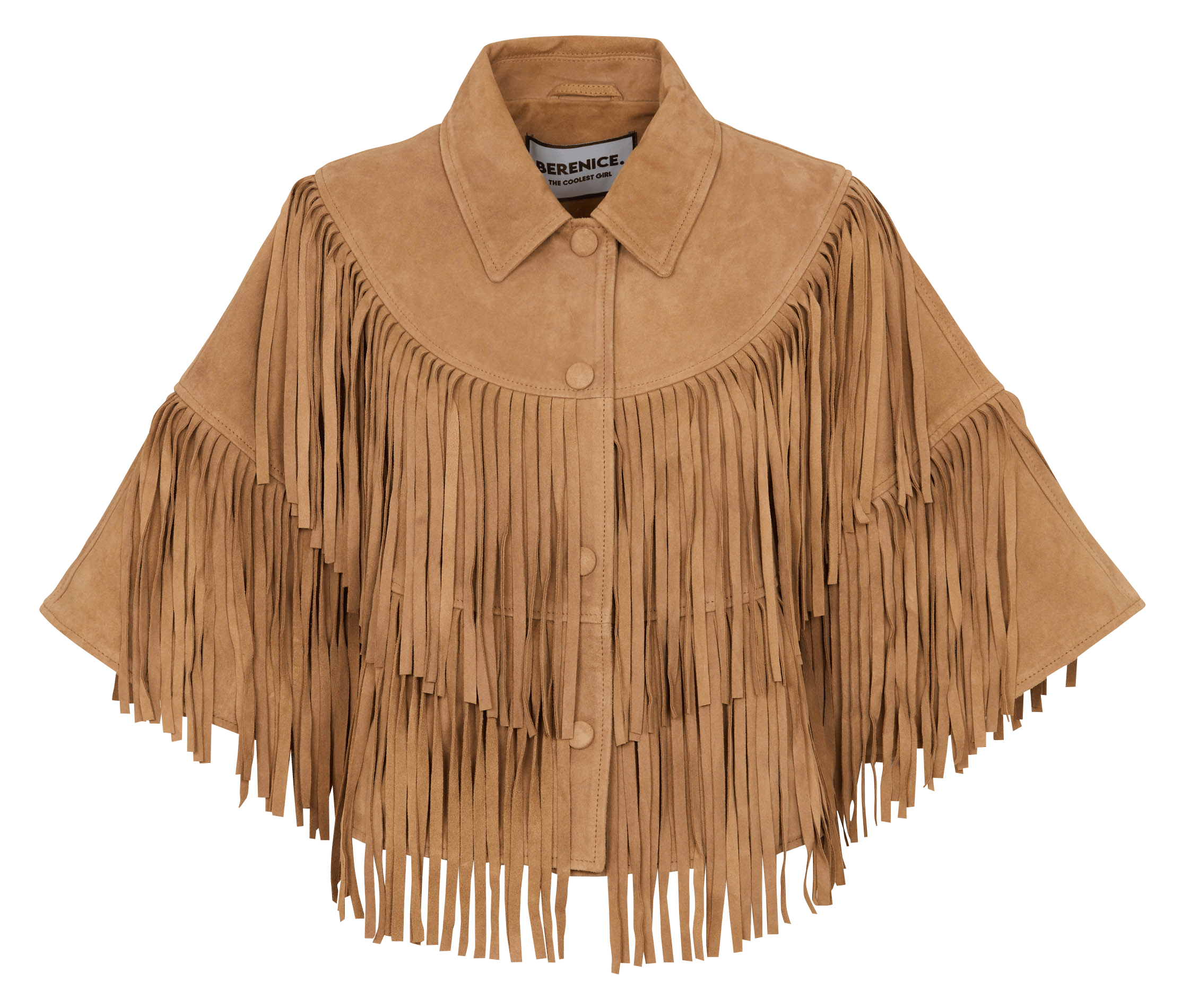 Lambskin leather jacket with classic collar BERENICE Brown